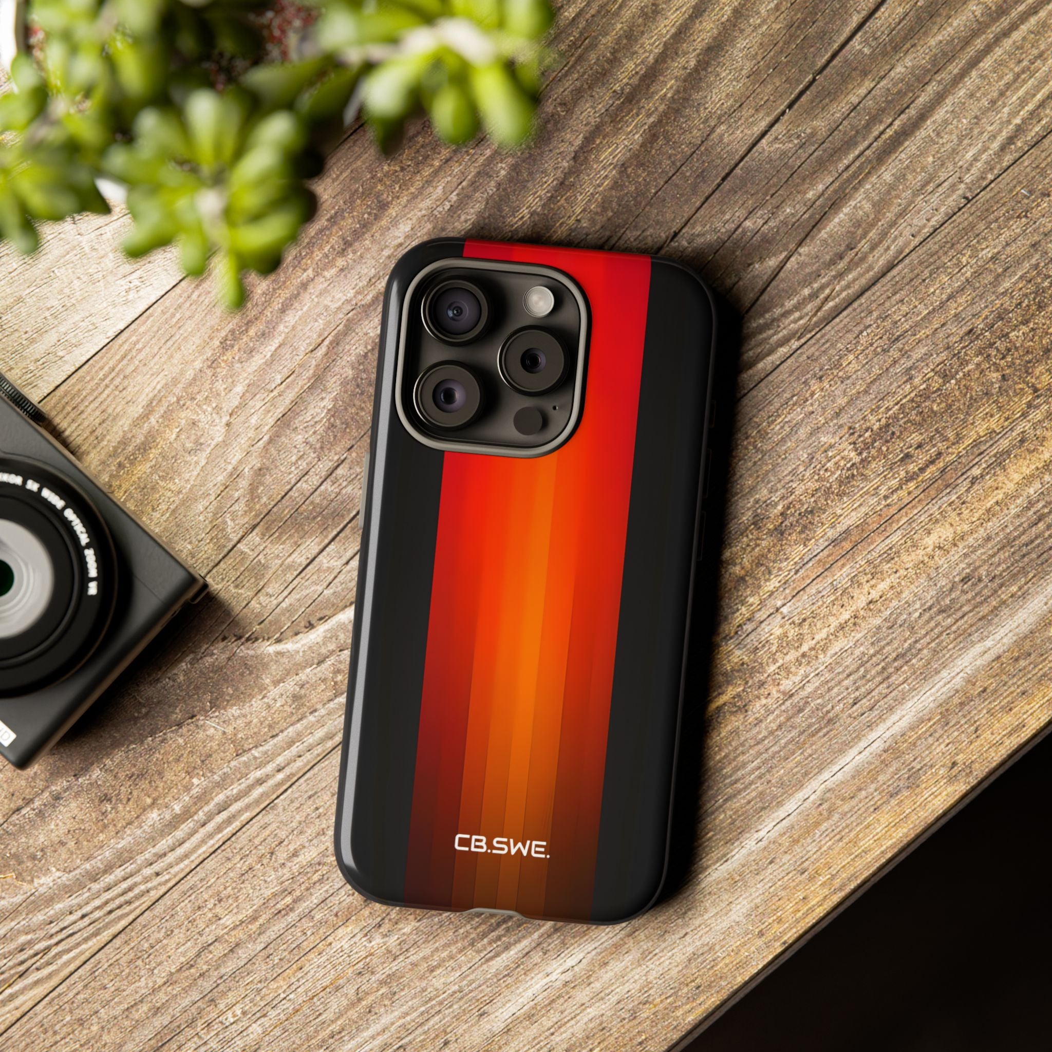 Vibrant Red to Black Gradient Minimalist Phone iPhone 15 - Tough