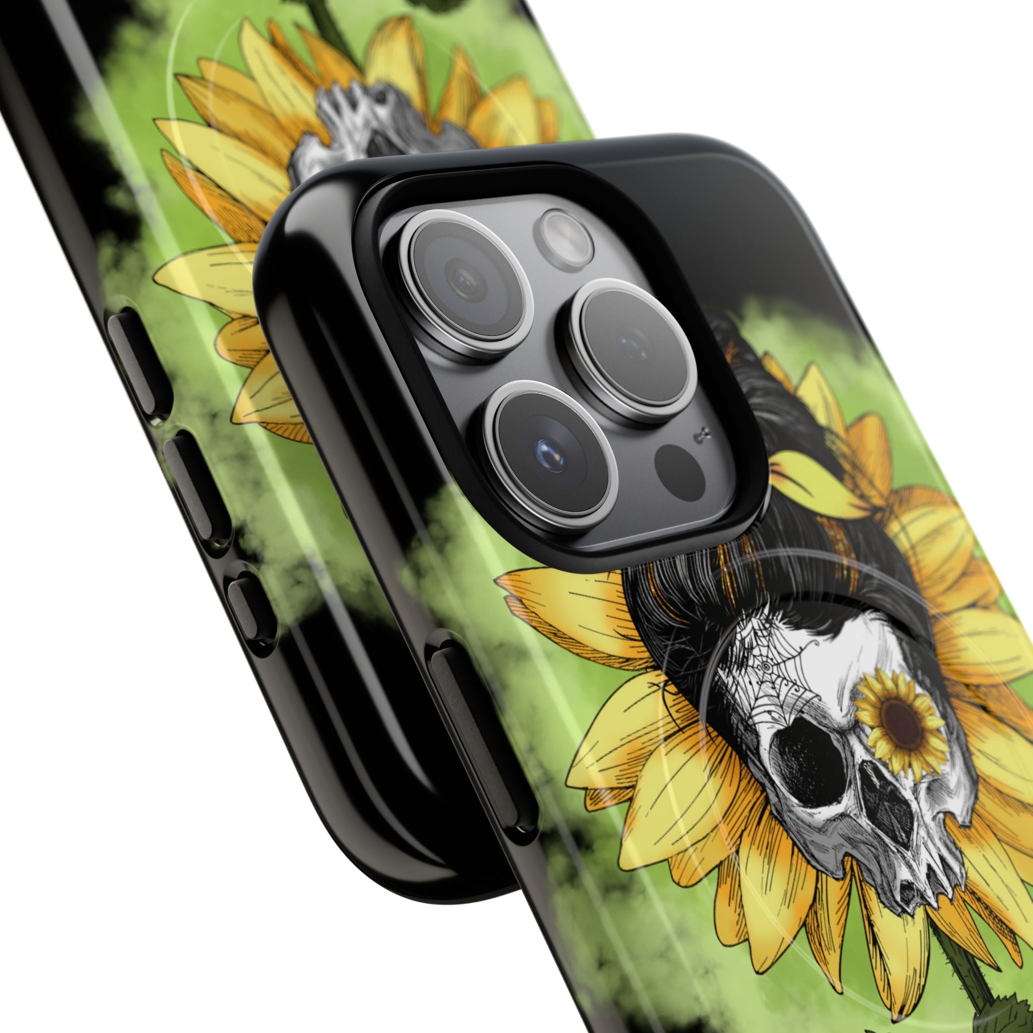 Sunflower Skull iPhone 15 Pro Case - Tough+