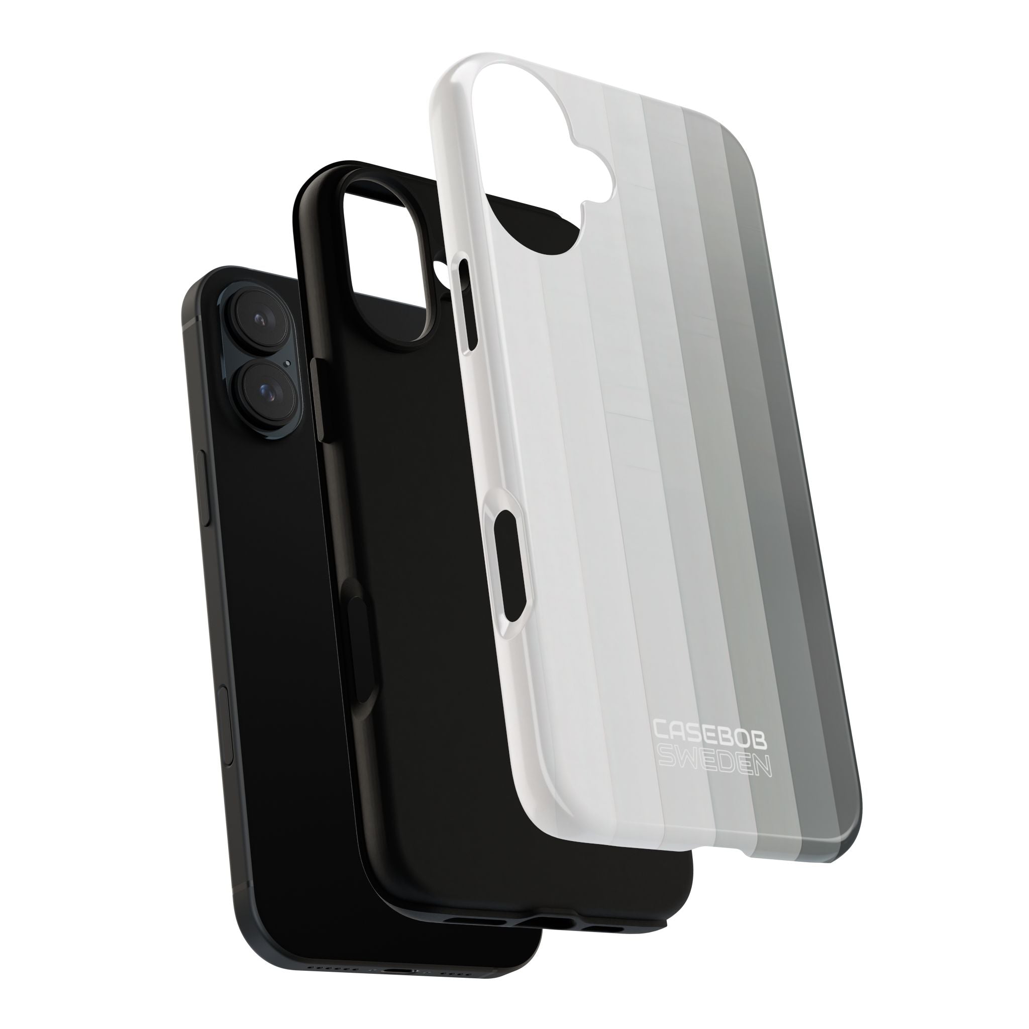 Silver Gradient Stripes iPhone 16 - Tough