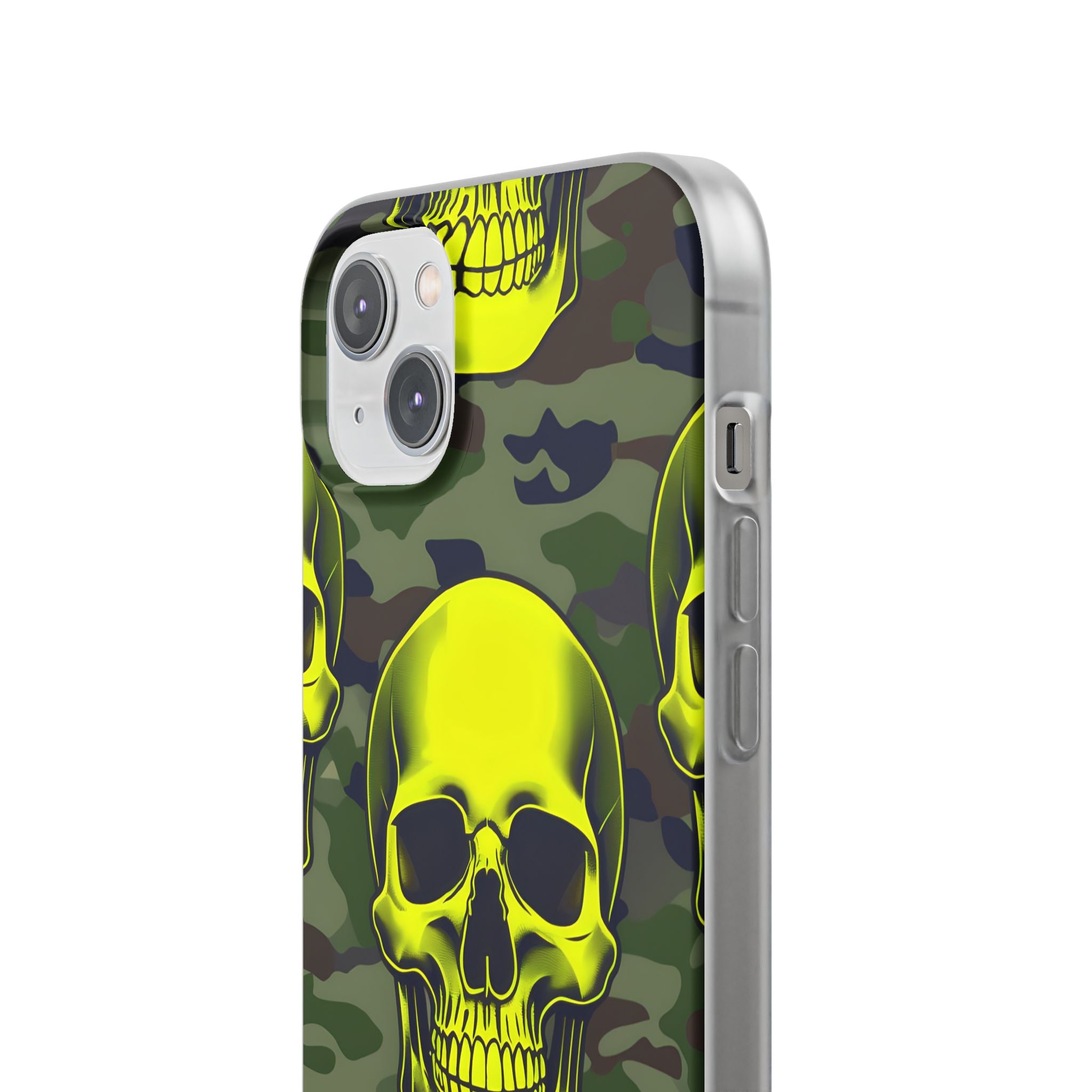 Neon Skull Camo iPhone 14 Plus Case - Soft