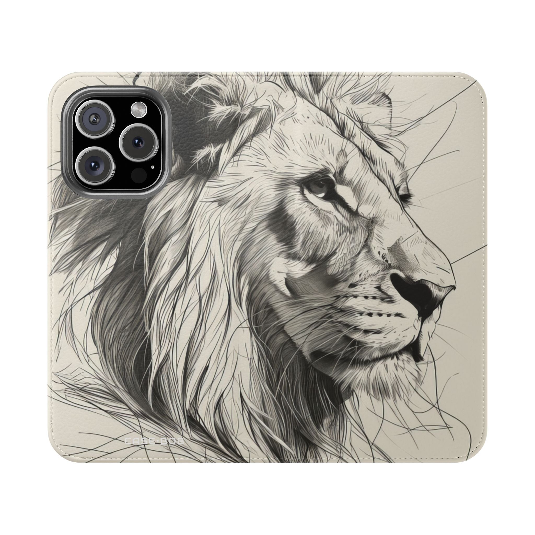 Lion Whisper Gray - iPhone 16 Pro -lompakkokotelo