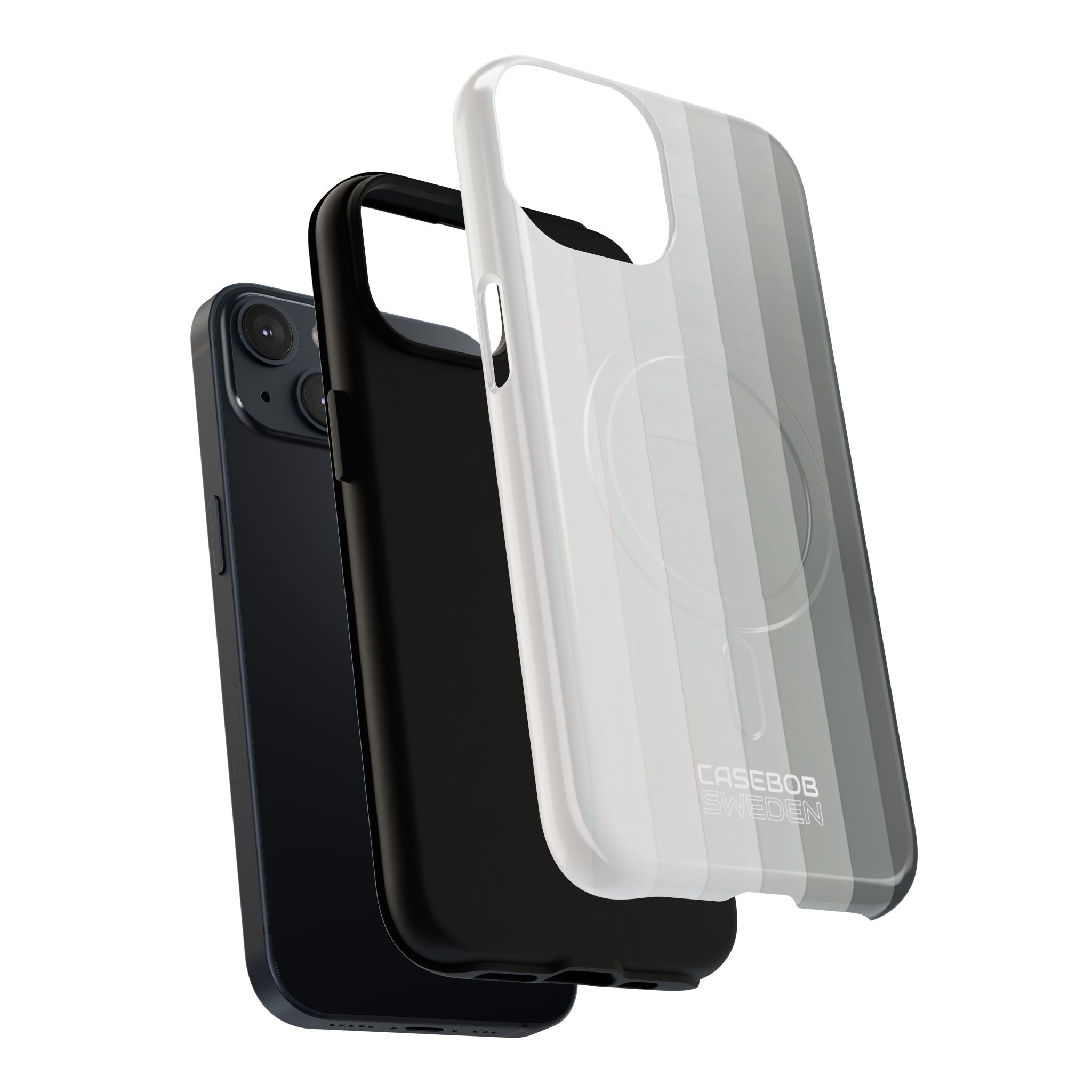 Silver Gradient Stripes iPhone 14 - Tough+