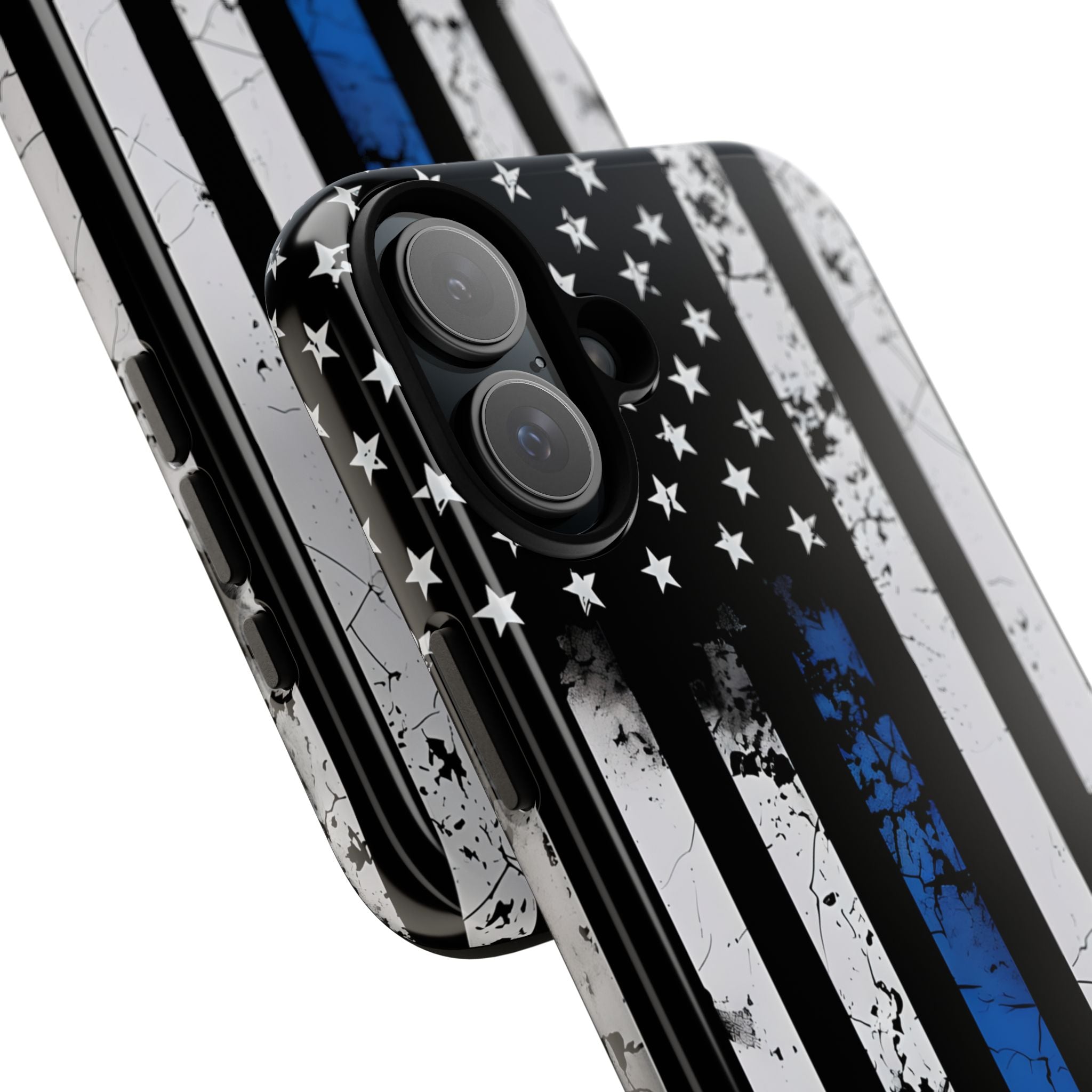 Blue Line Flag iPhone 16 Plus Case - Tough