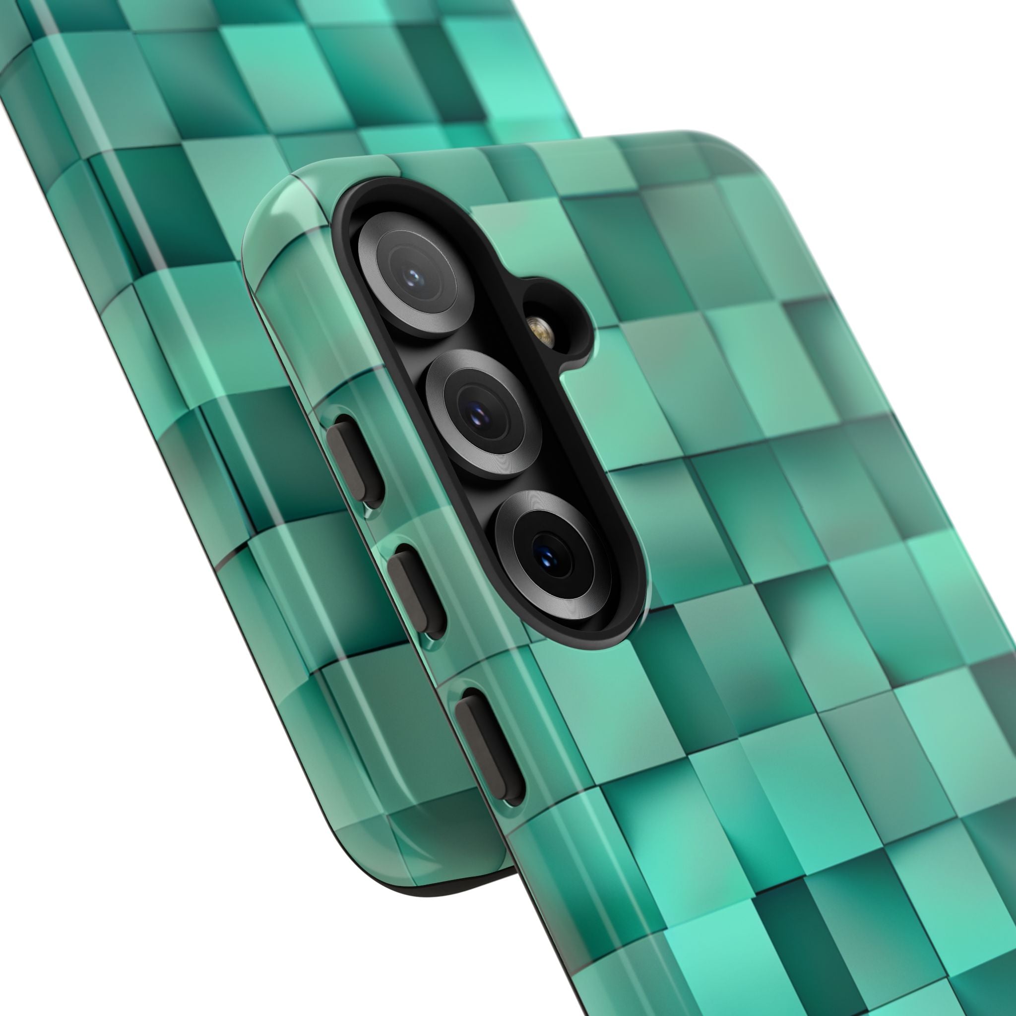 Gevouwen Blauwe Vierkanten Samsung S25 - Tough