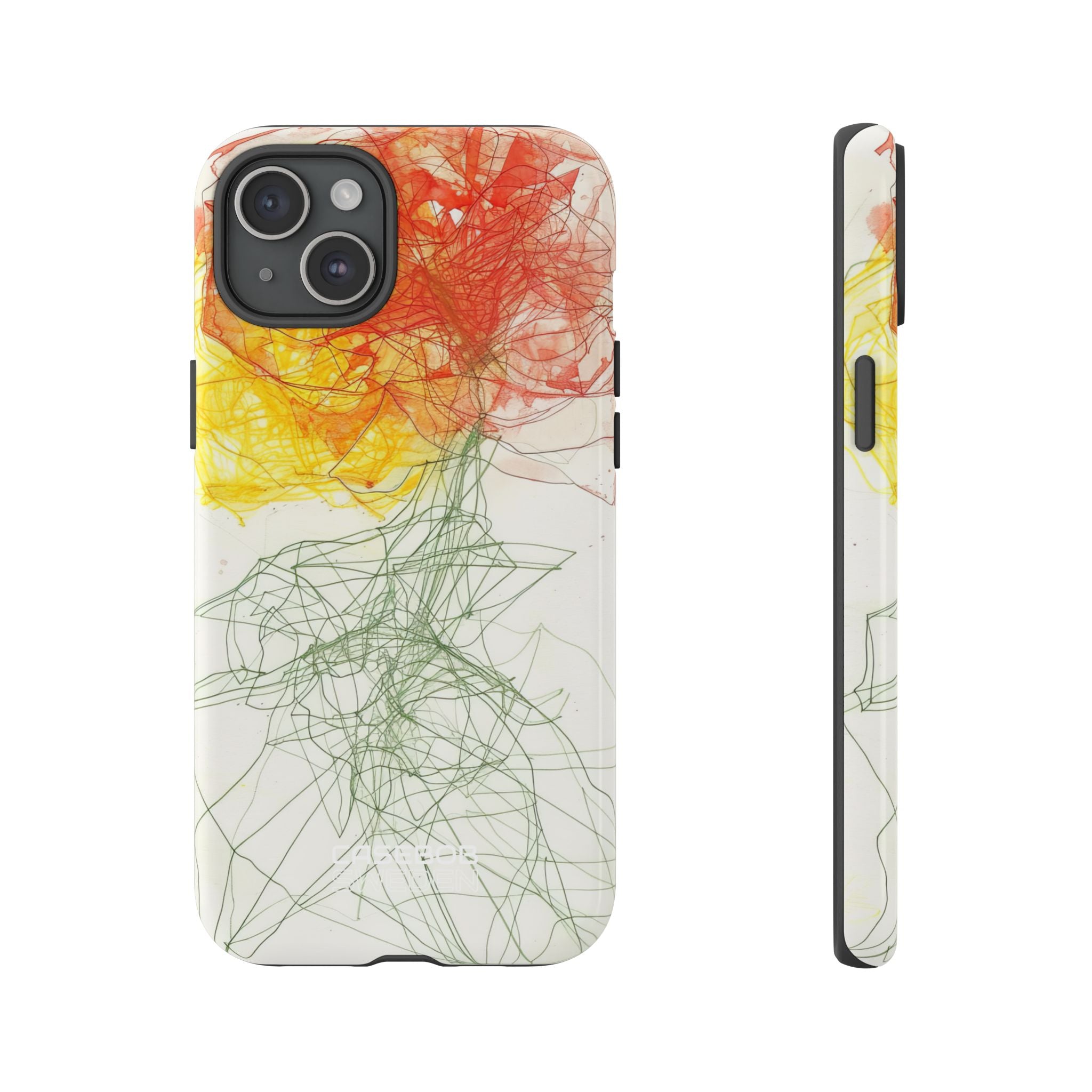 Fiery Blossom Tangle iPhone 15 - Tough