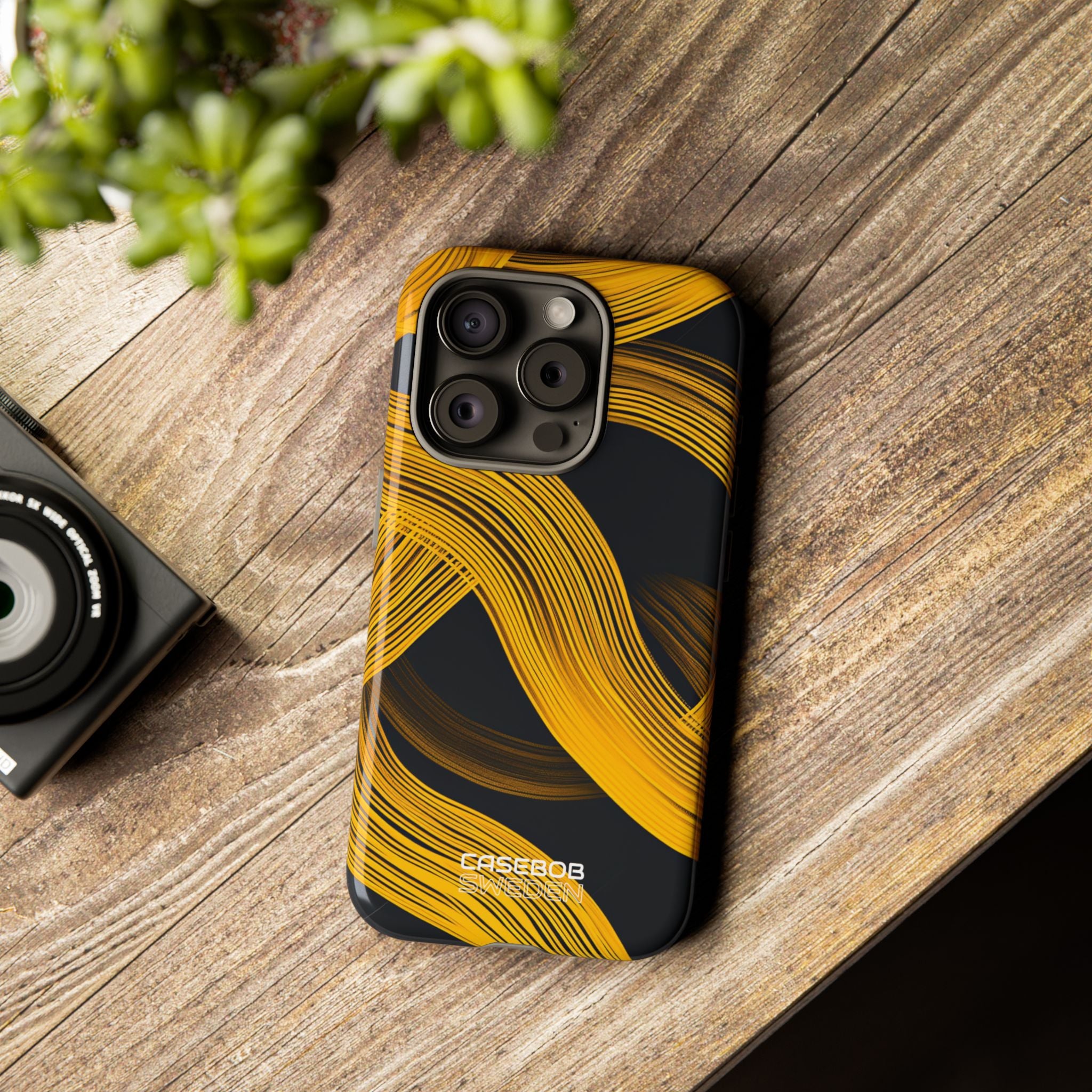 Yellow Flow Lines iPhone 15 - Tough