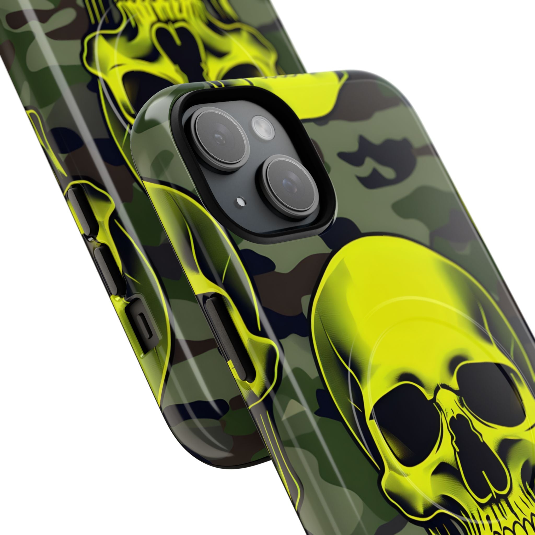 Neon Skull Camo iPhone 15 Plus Case - Tough+
