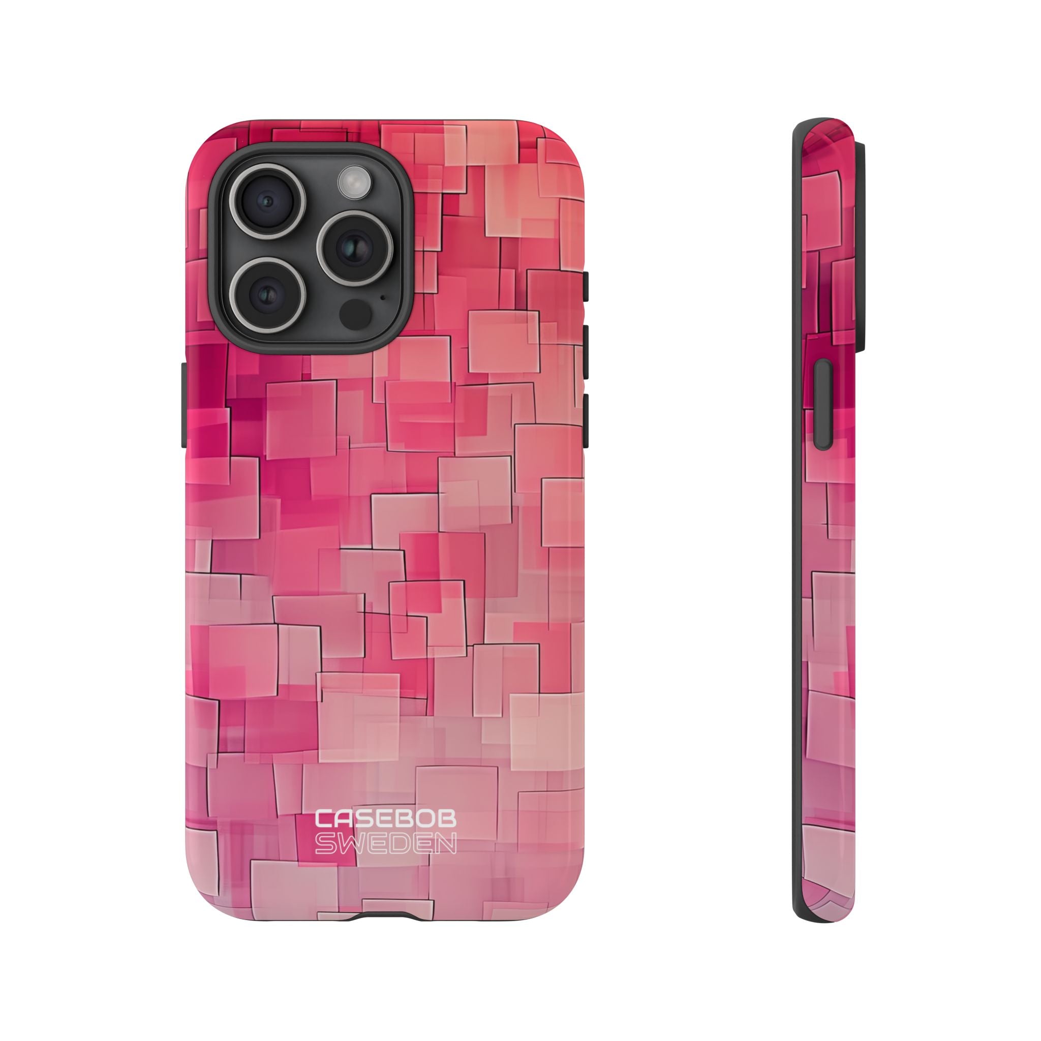 Layered Pink Geometry iPhone 15 - Tough