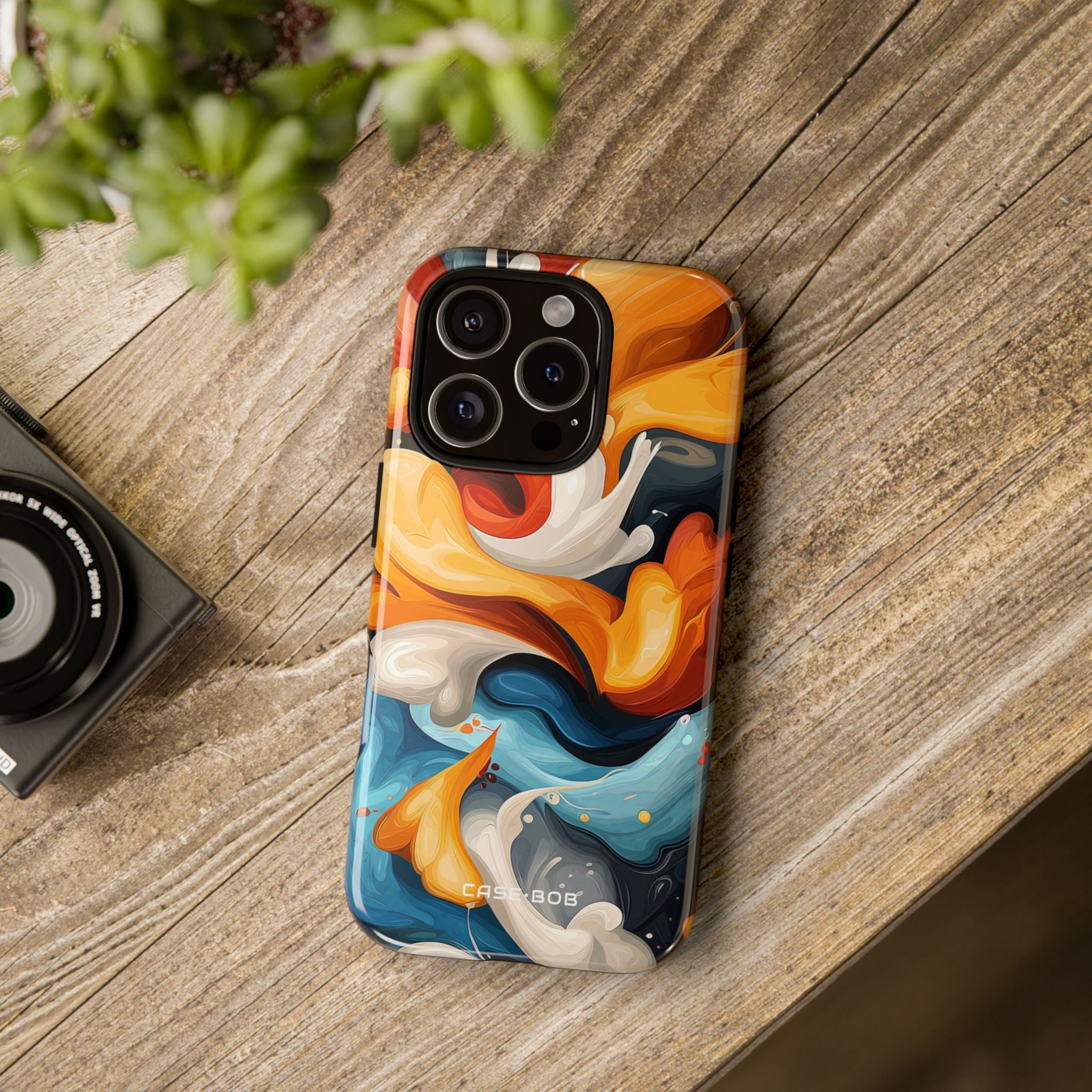 Flaming Swirls iPhone 16 Pro Case - Tough
