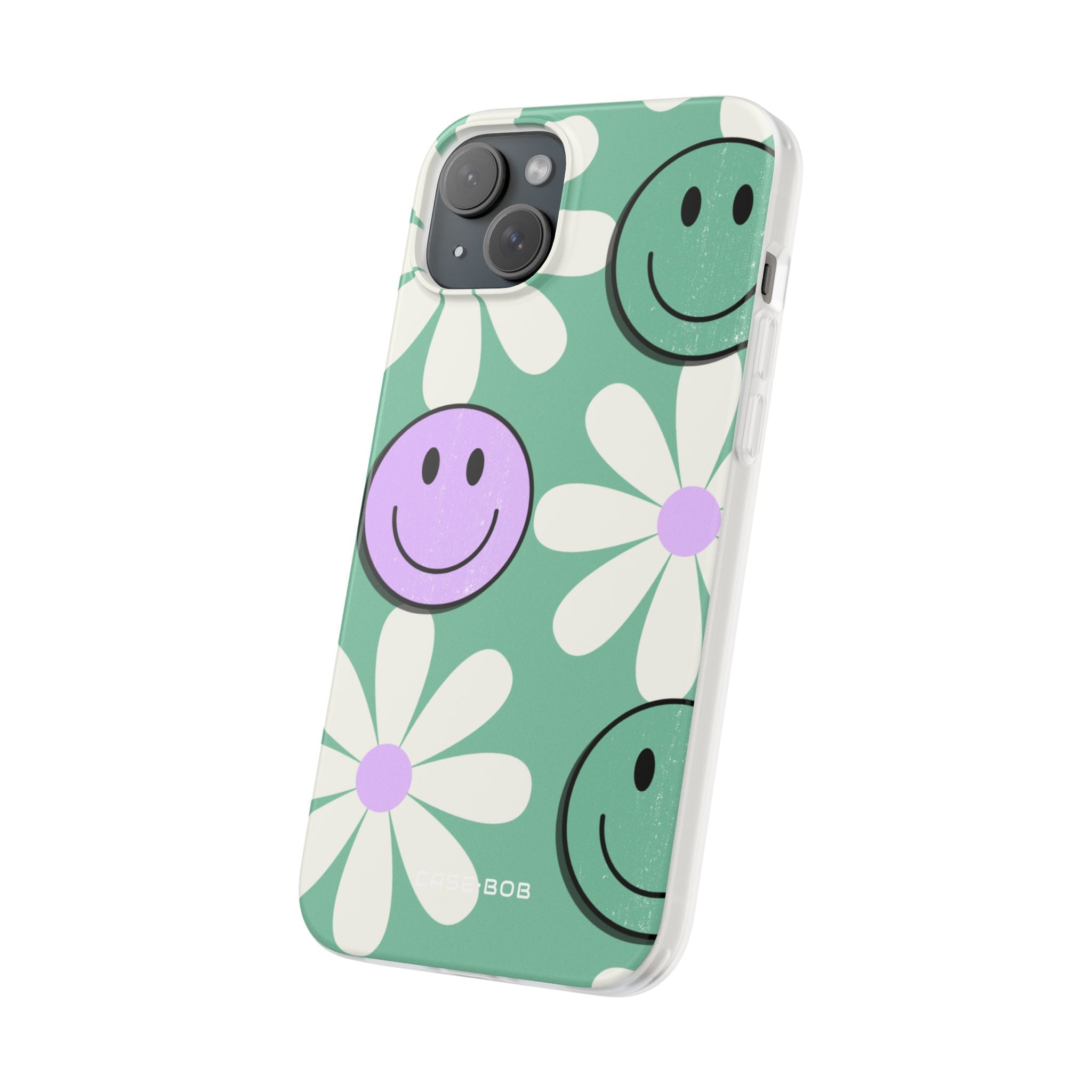 Smiley Daisy Glow iPhone 15 Plus Case - Soft