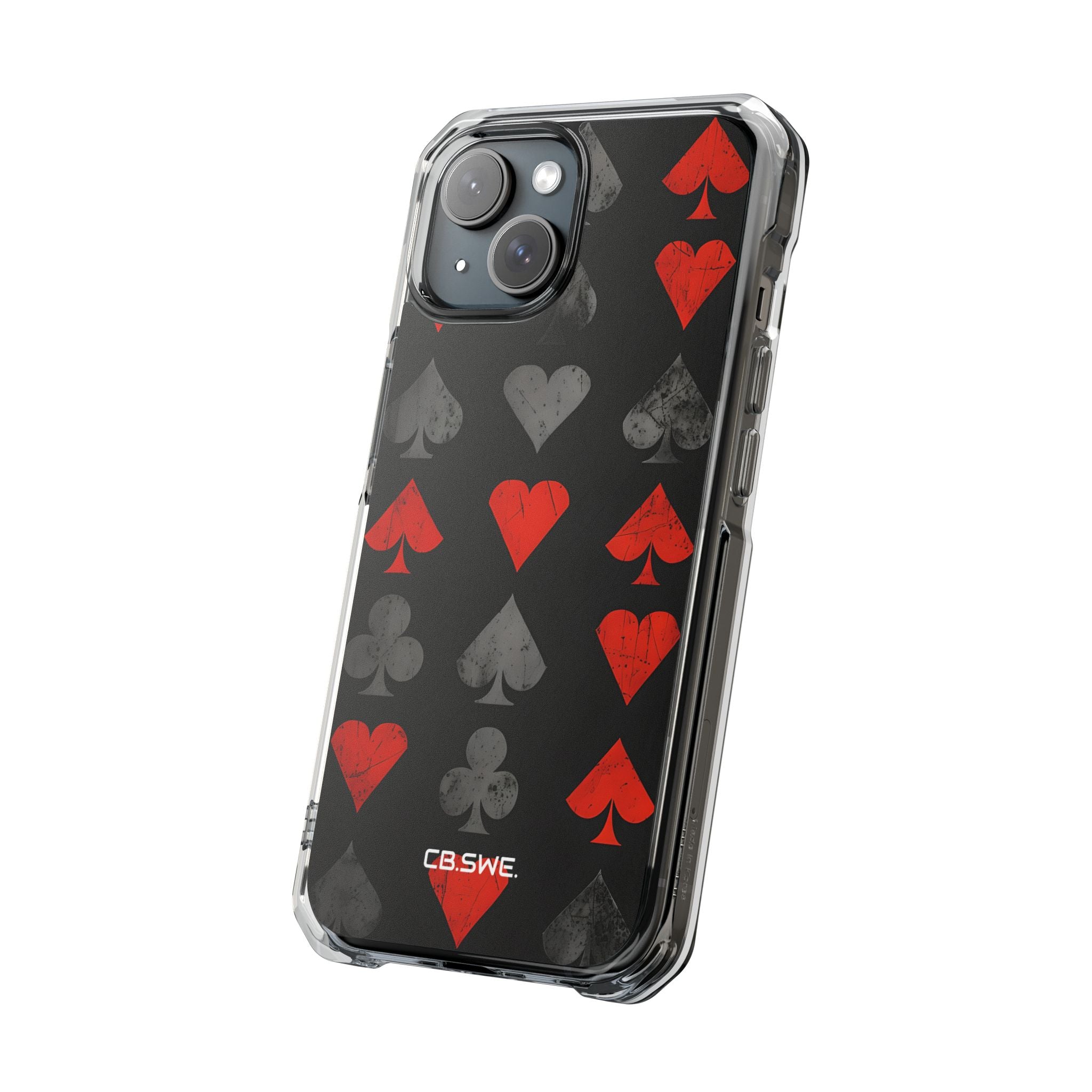 Playing Card Suits Gothic Flair iPhone 15 - Impact Clear+