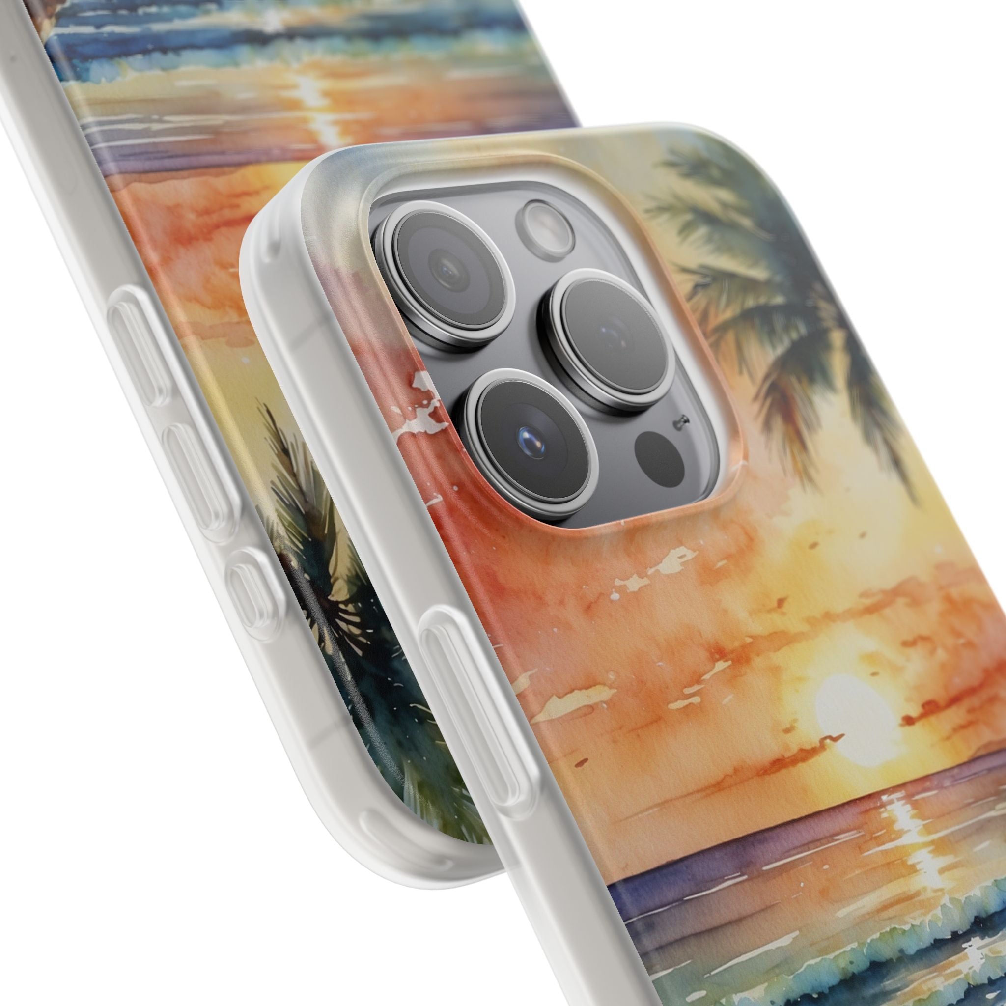 Sunset Palm iPhone 15 Pro Case - Soft