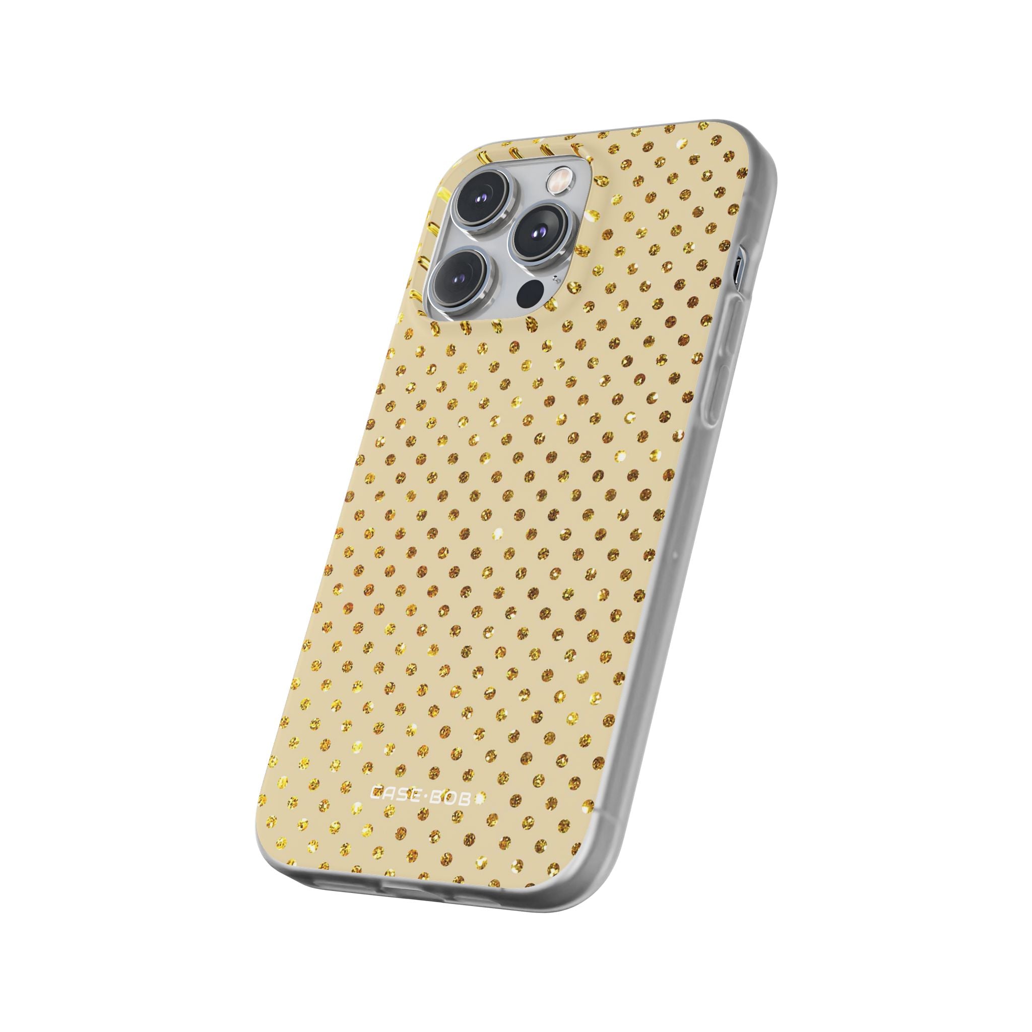 Gold Sparkle Grid iPhone 14 Pro Max Case - Soft