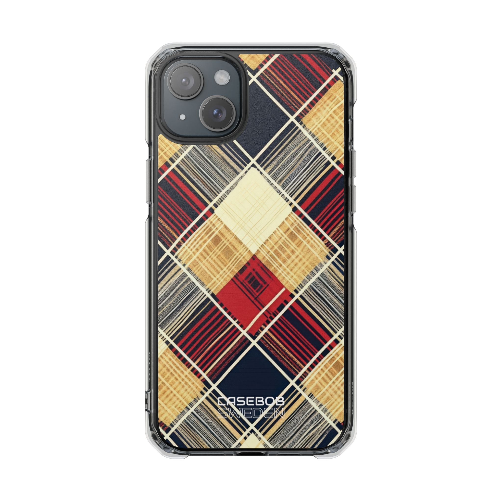 Plaid Diamond Tapestry iPhone 15 - Impact Clear+