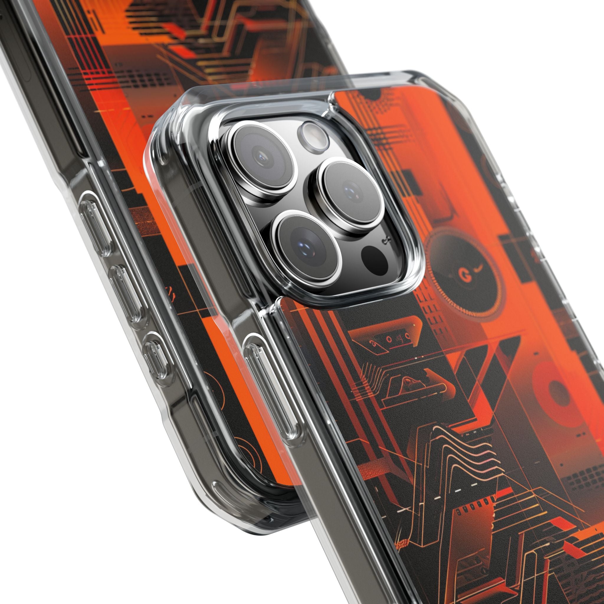 Orange Circuit Dreams iPhone 16 - Impact Clear+