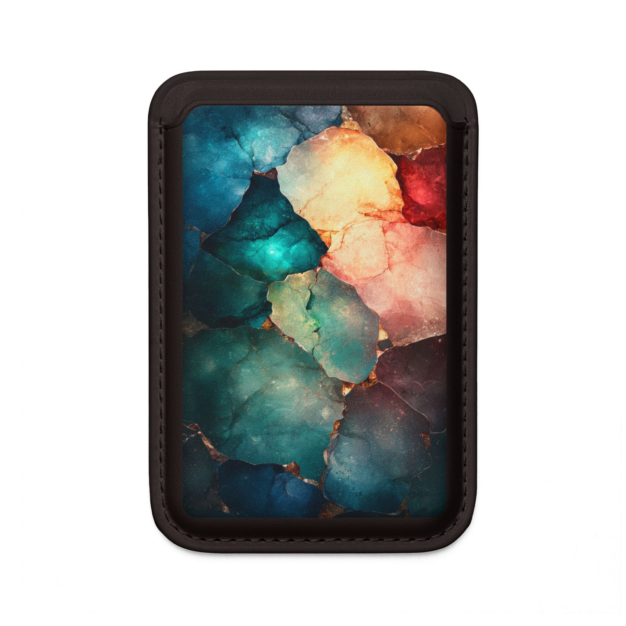 Fractured Gemstone Teal Wallet – MagSafe Ready