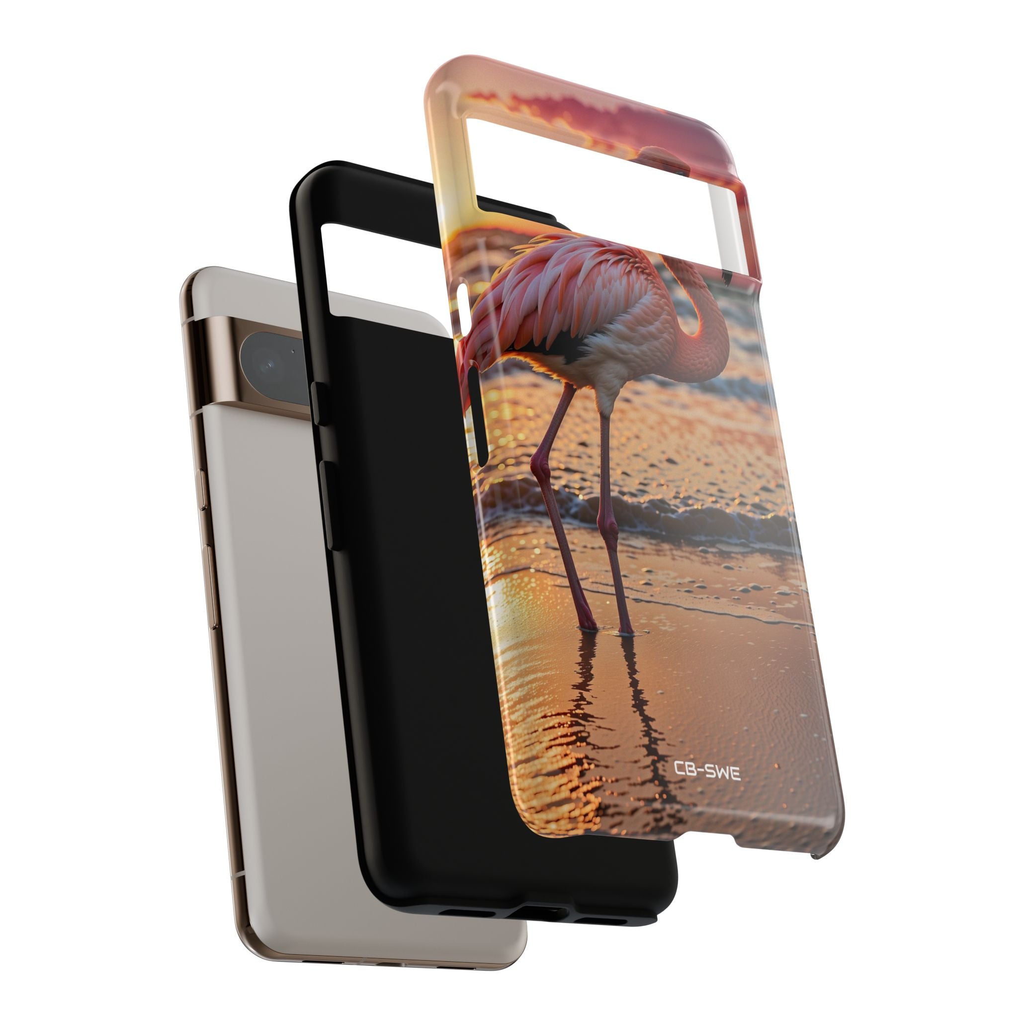 Sunset Flamingo Stand - Google Pixel Case