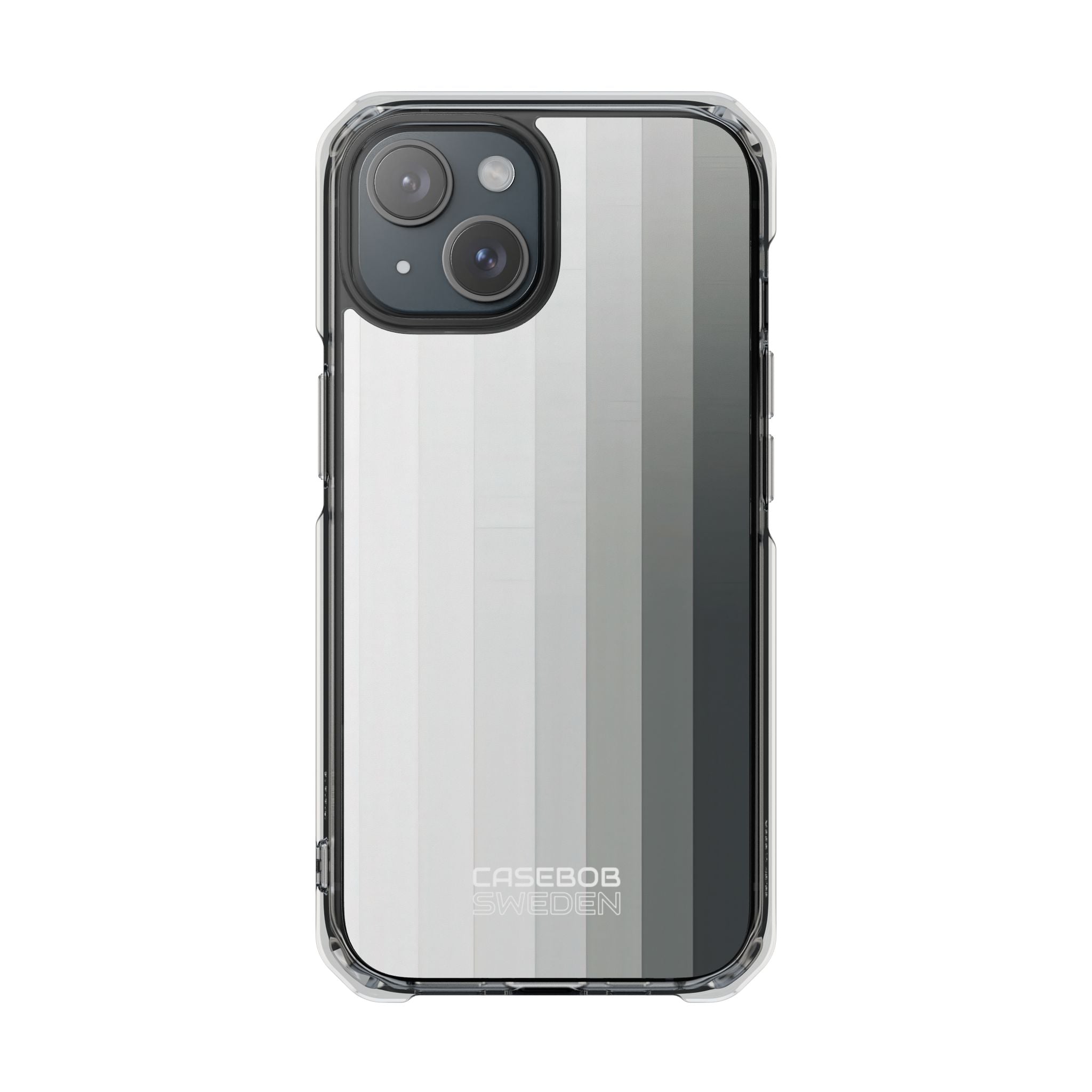 Silver Gradient Stripes iPhone 15 - Impact Clear+