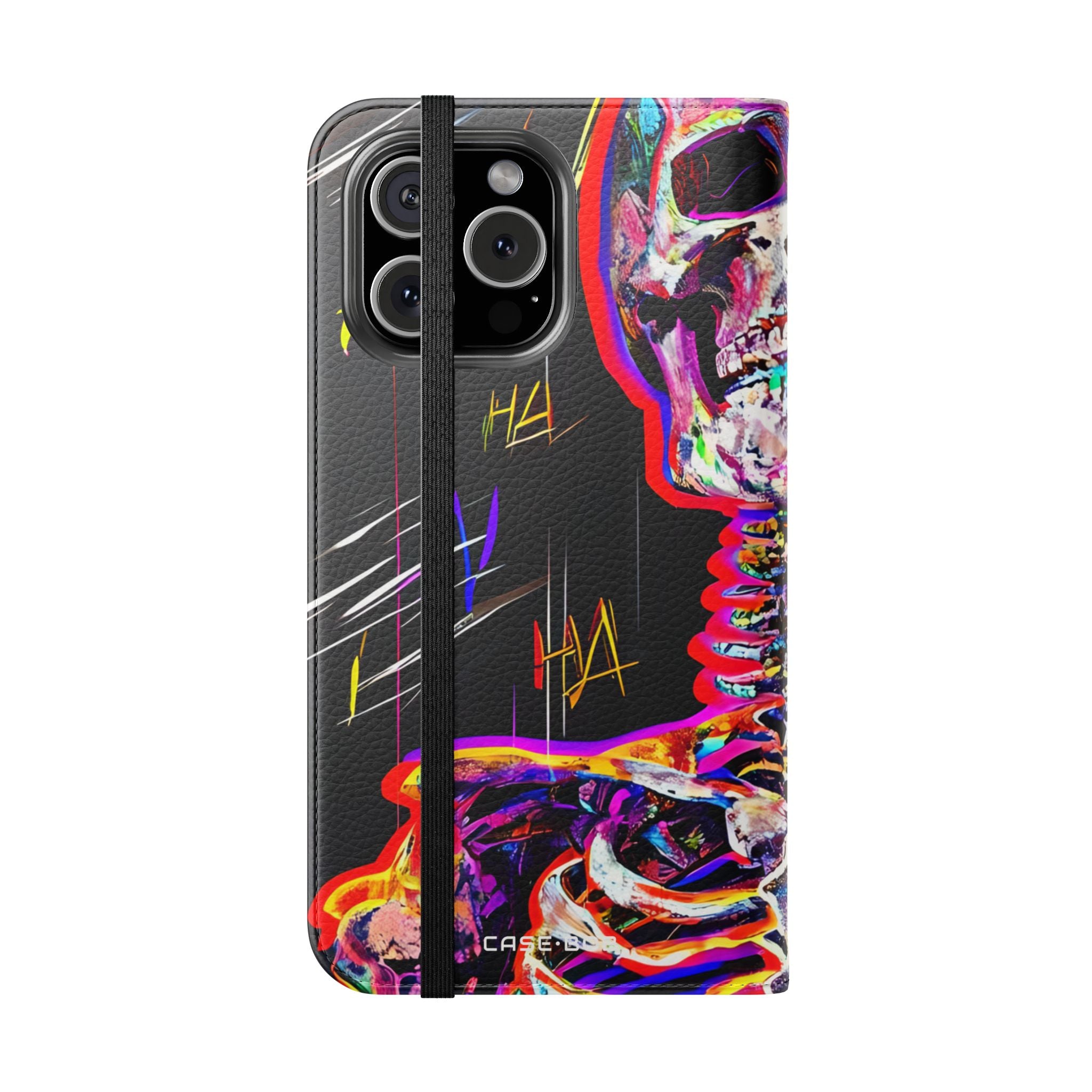 Neon Skeleton Laughter - iPhone 16 Max Case - Wallet
