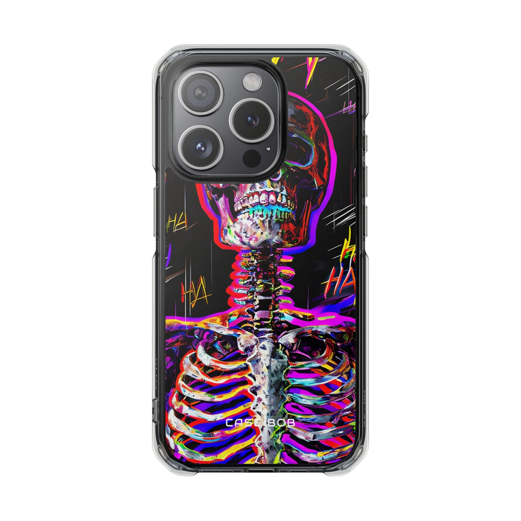 Neon Skeleton Laugh iPhone 15 Pro Case - Impact