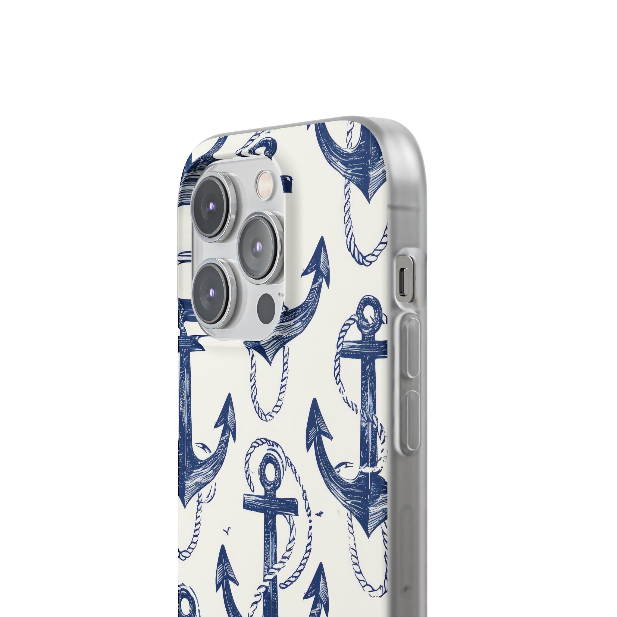 Navy Anchor Loop iPhone 14 Pro Case - Soft