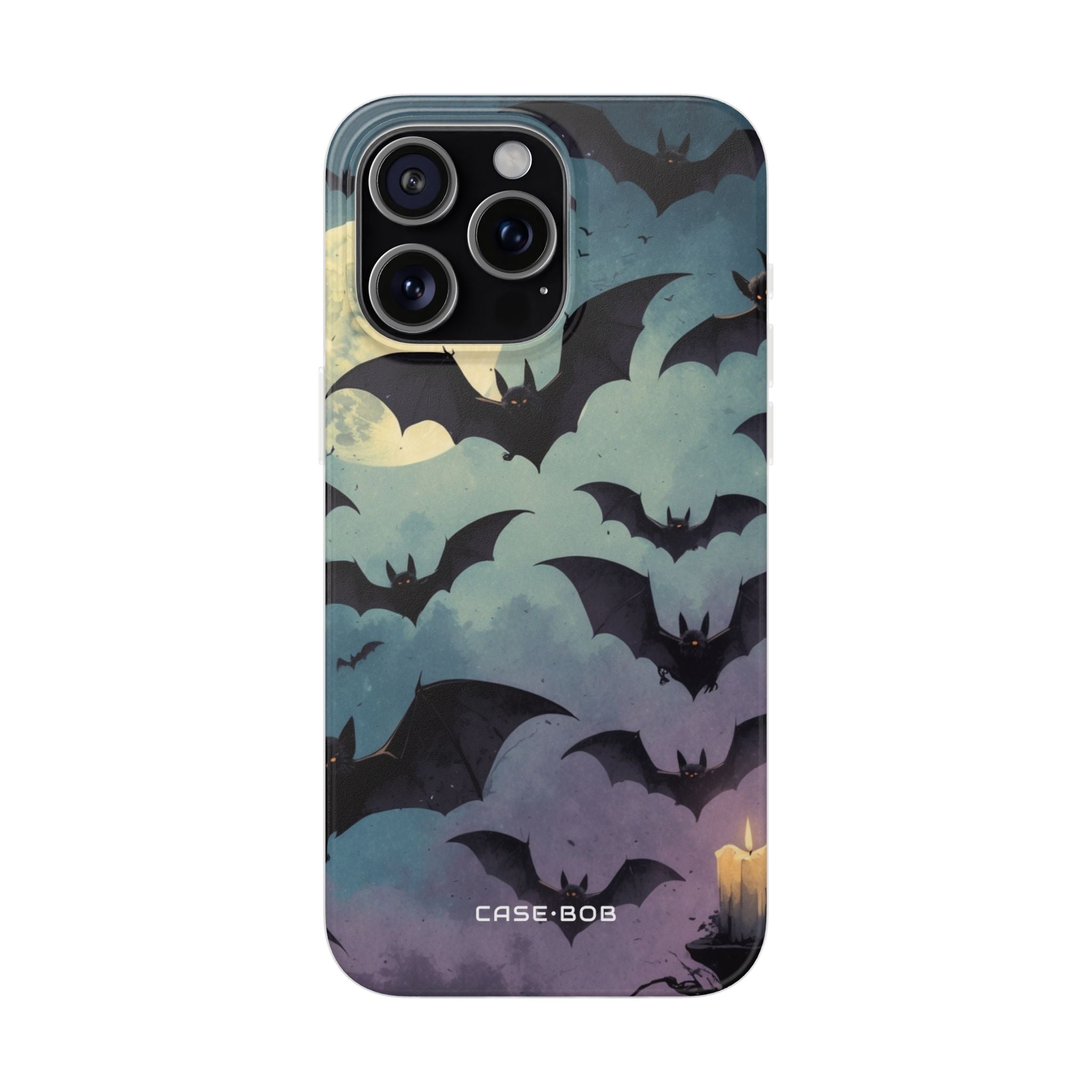 Glowing Bat Swarm iPhone 15 Pro Max Case - Soft