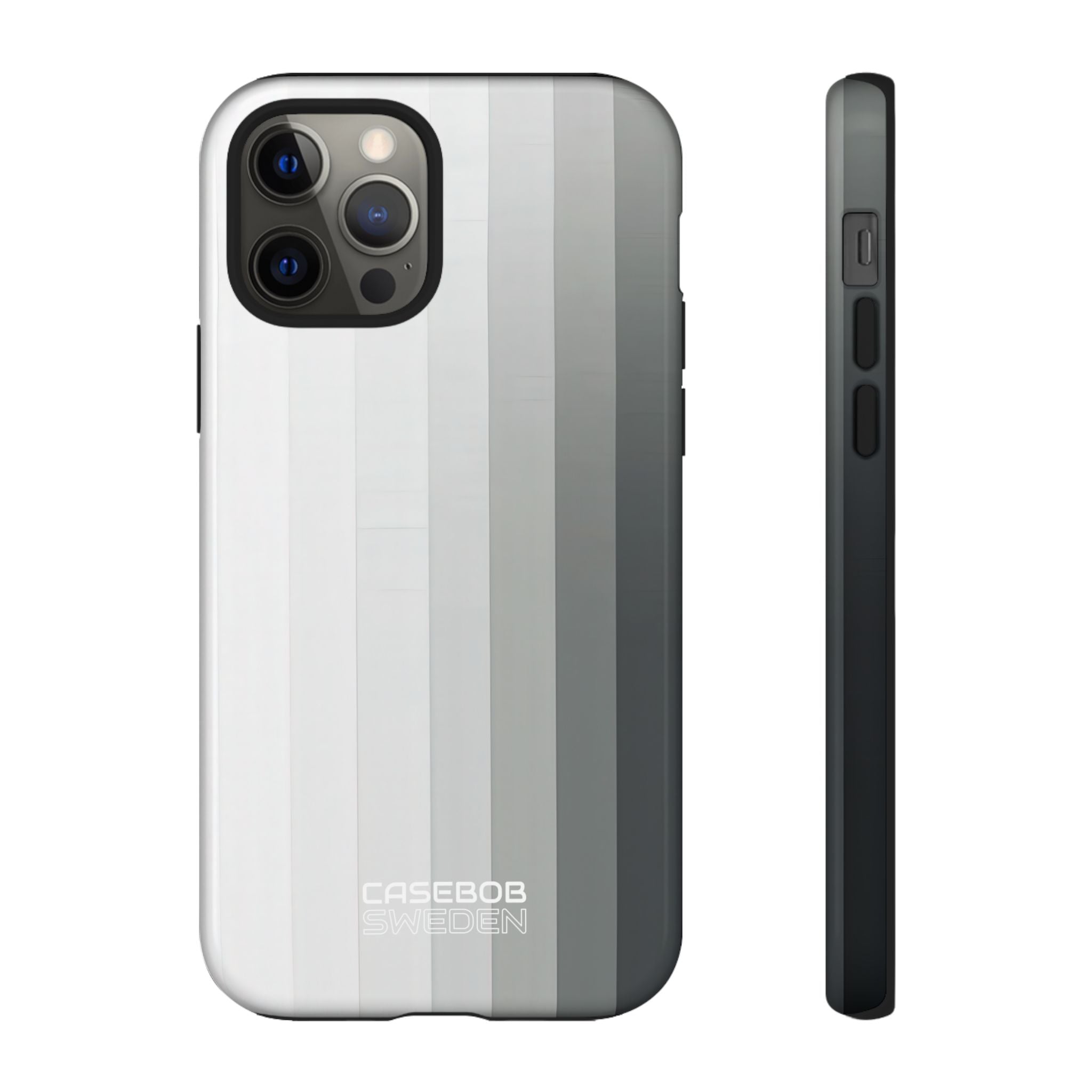 Silver Gradient Stripes iPhone 12 - Tough