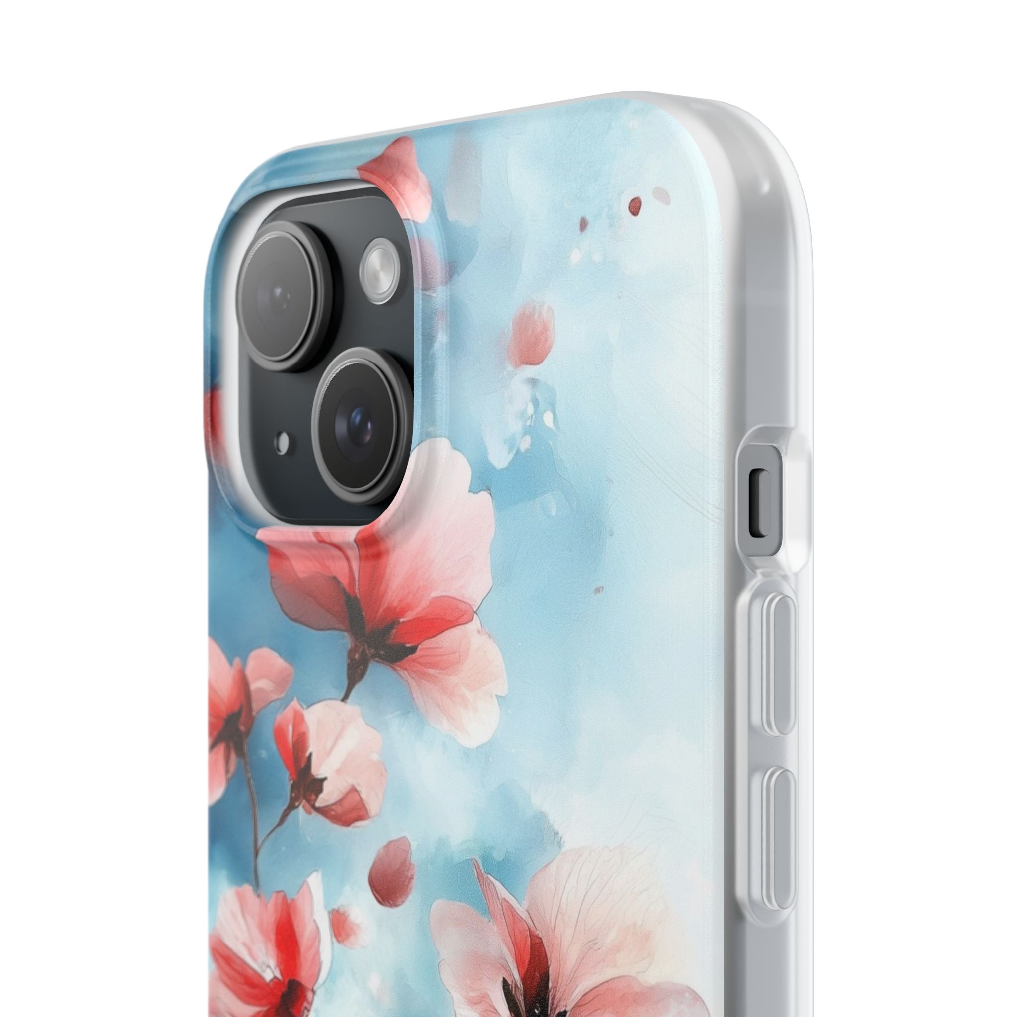 Pink Blossom Drift iPhone 15 Case - Soft