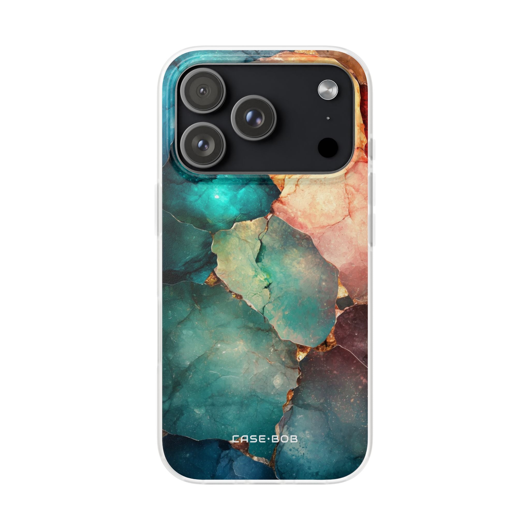 Teal Mosaic Veins iPhone 17 Pro Case - Soft