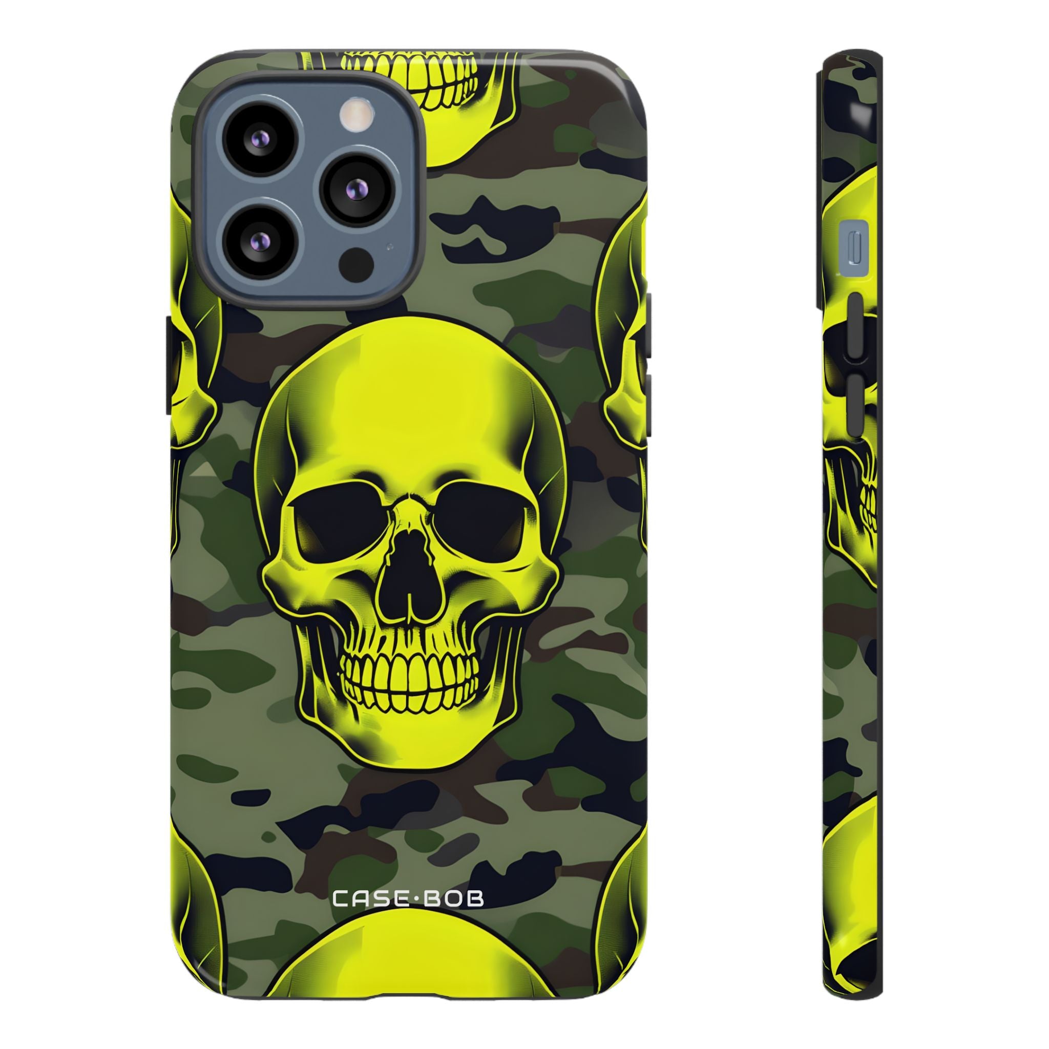 Neon Skull Camo iPhone 13 Pro Max Case - Tough