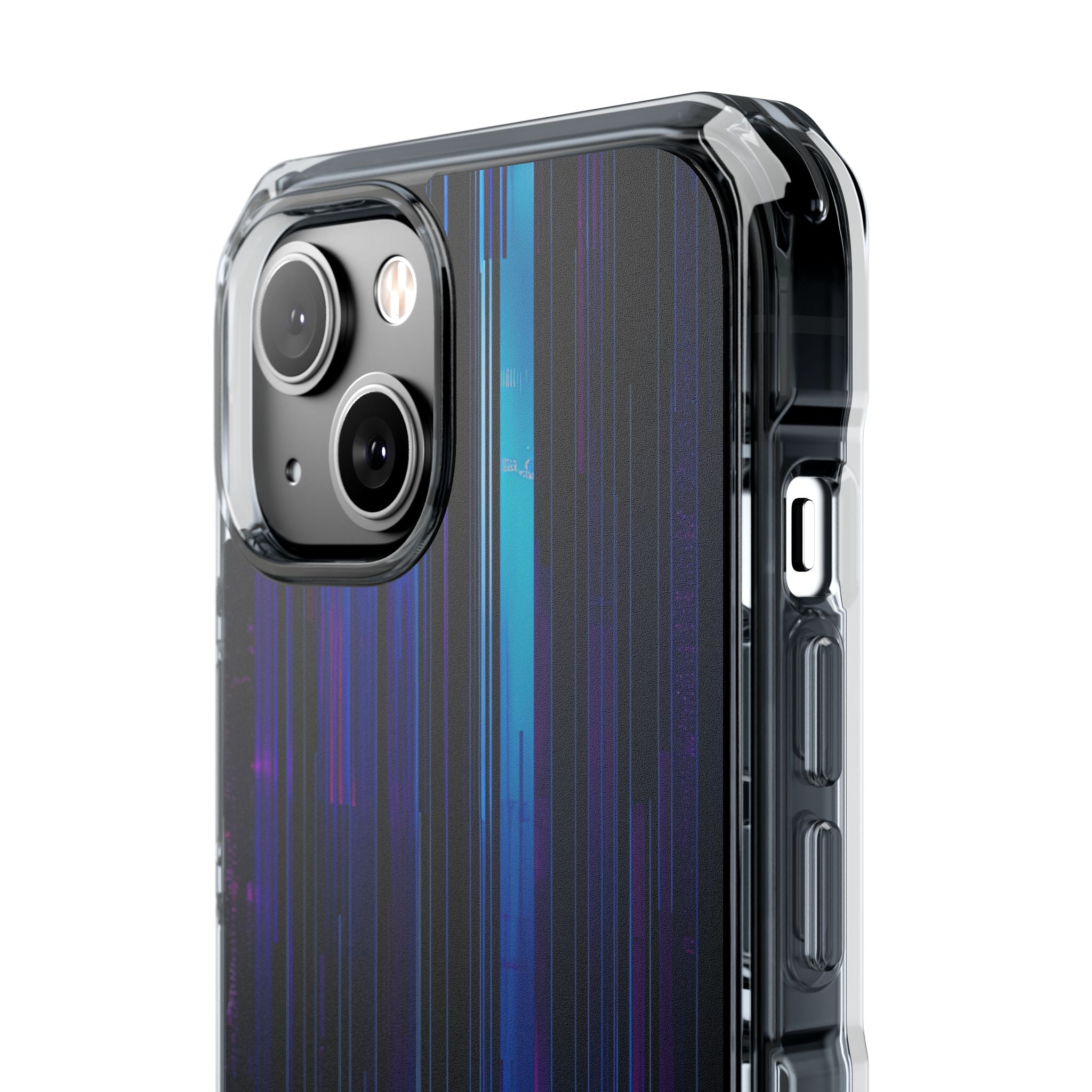 Neon Glitch Stripes iPhone 14 - Impact Clear+