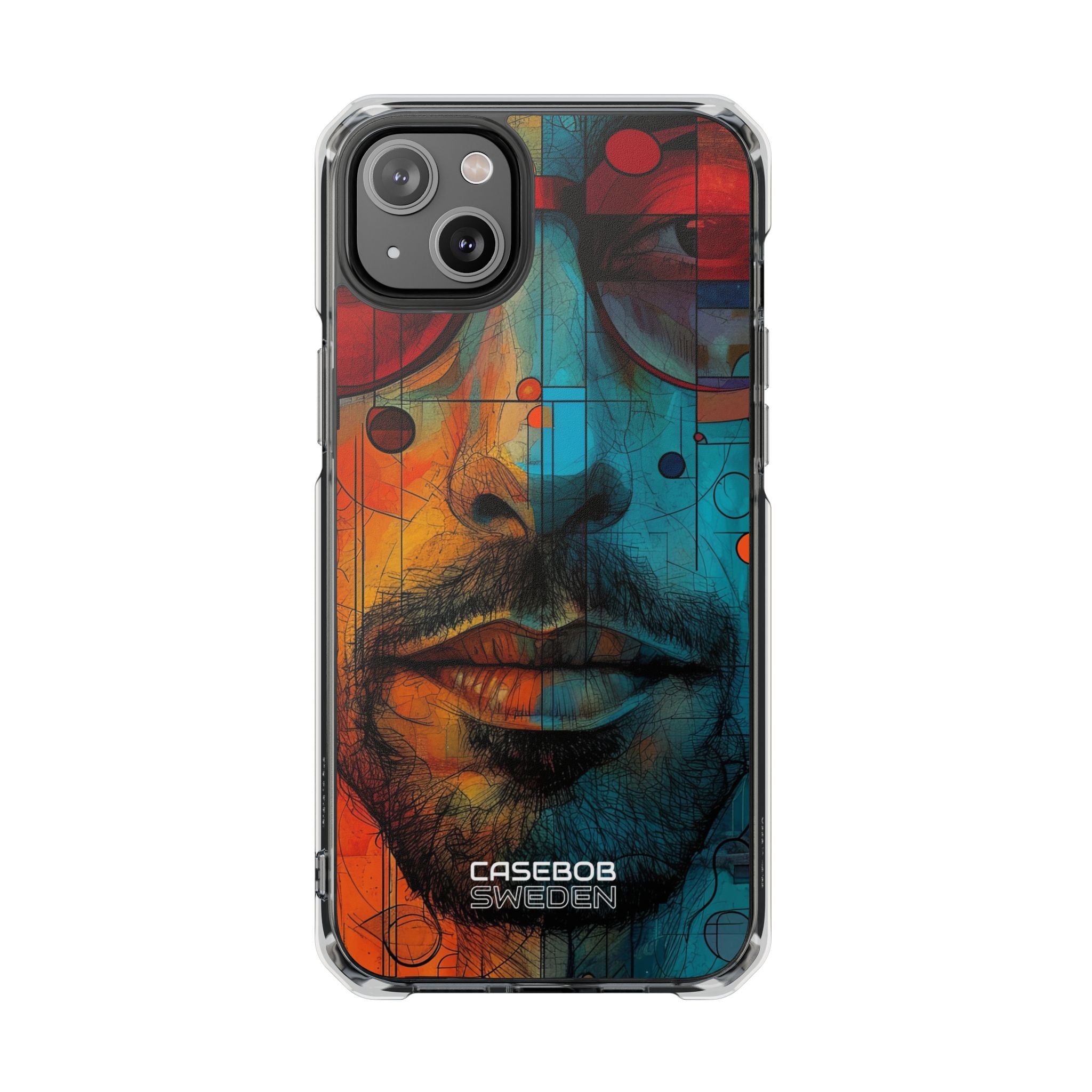 Cubistische Bril Gezicht iPhone 14 - Impact Clear+