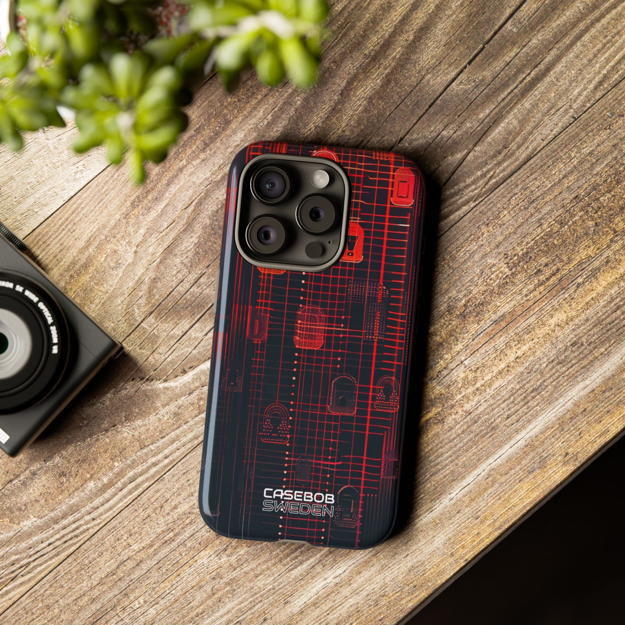 Cyber Locks Grid iPhone 15 - Tough