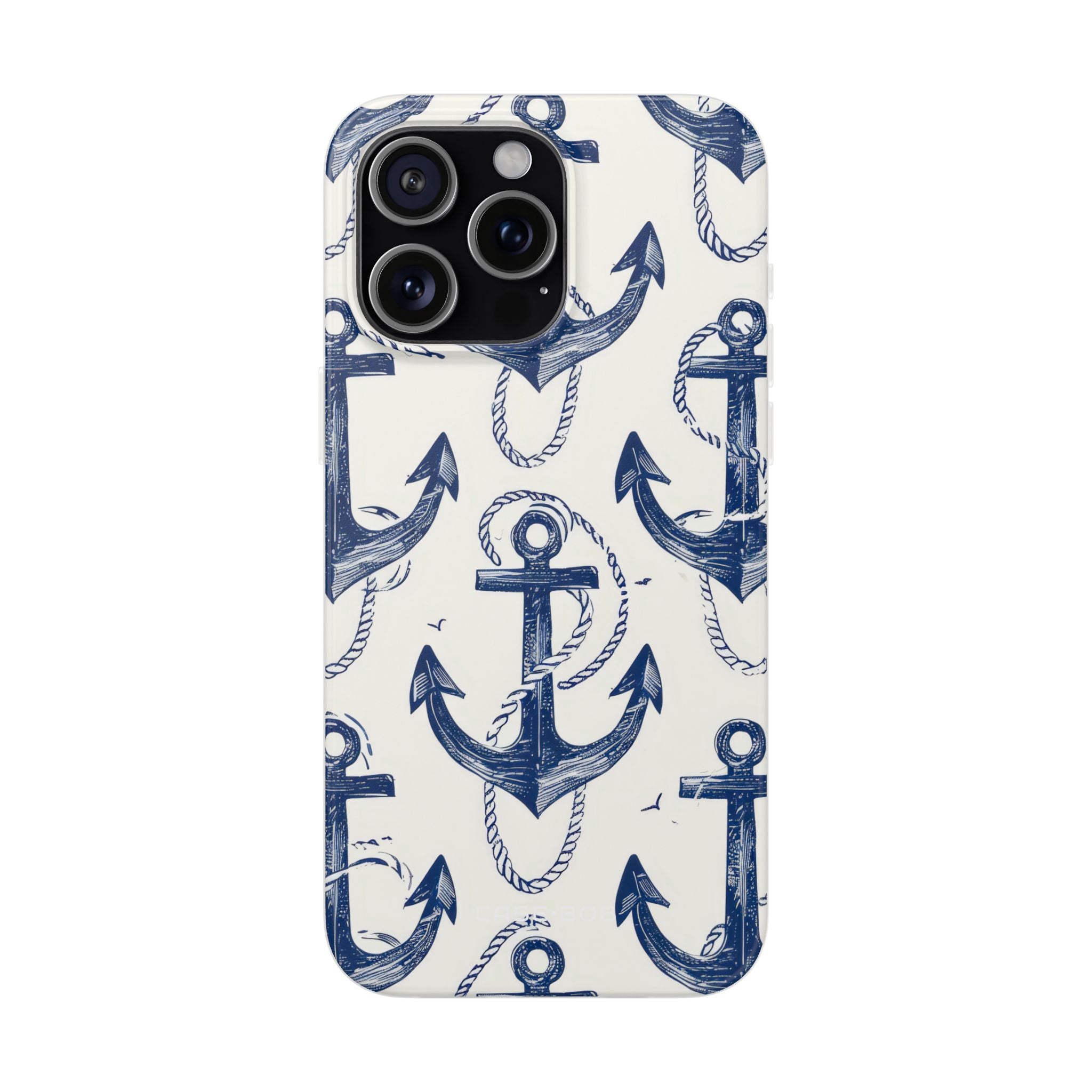 Navy Anchor Loop iPhone 15 Pro Max Case - Soft