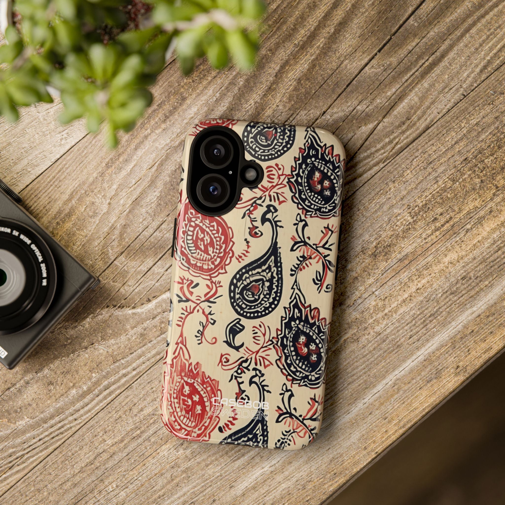 Navy Paisley Swirl iPhone 16 - Tough