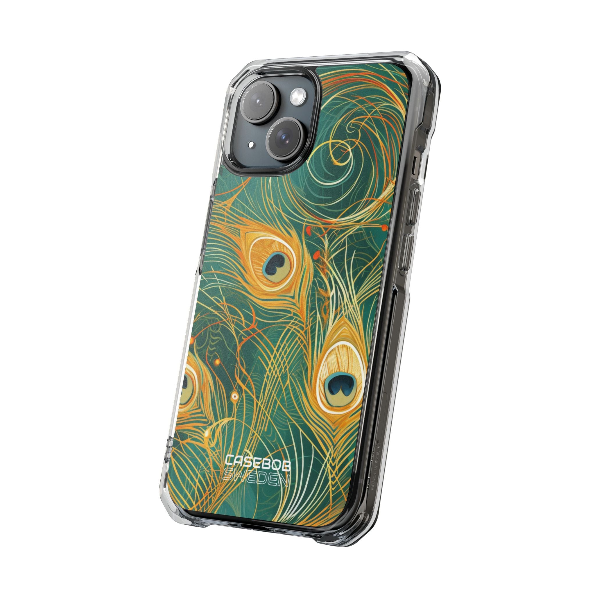 Vibrant Peacock Whirl iPhone 15 - Impact Clear+