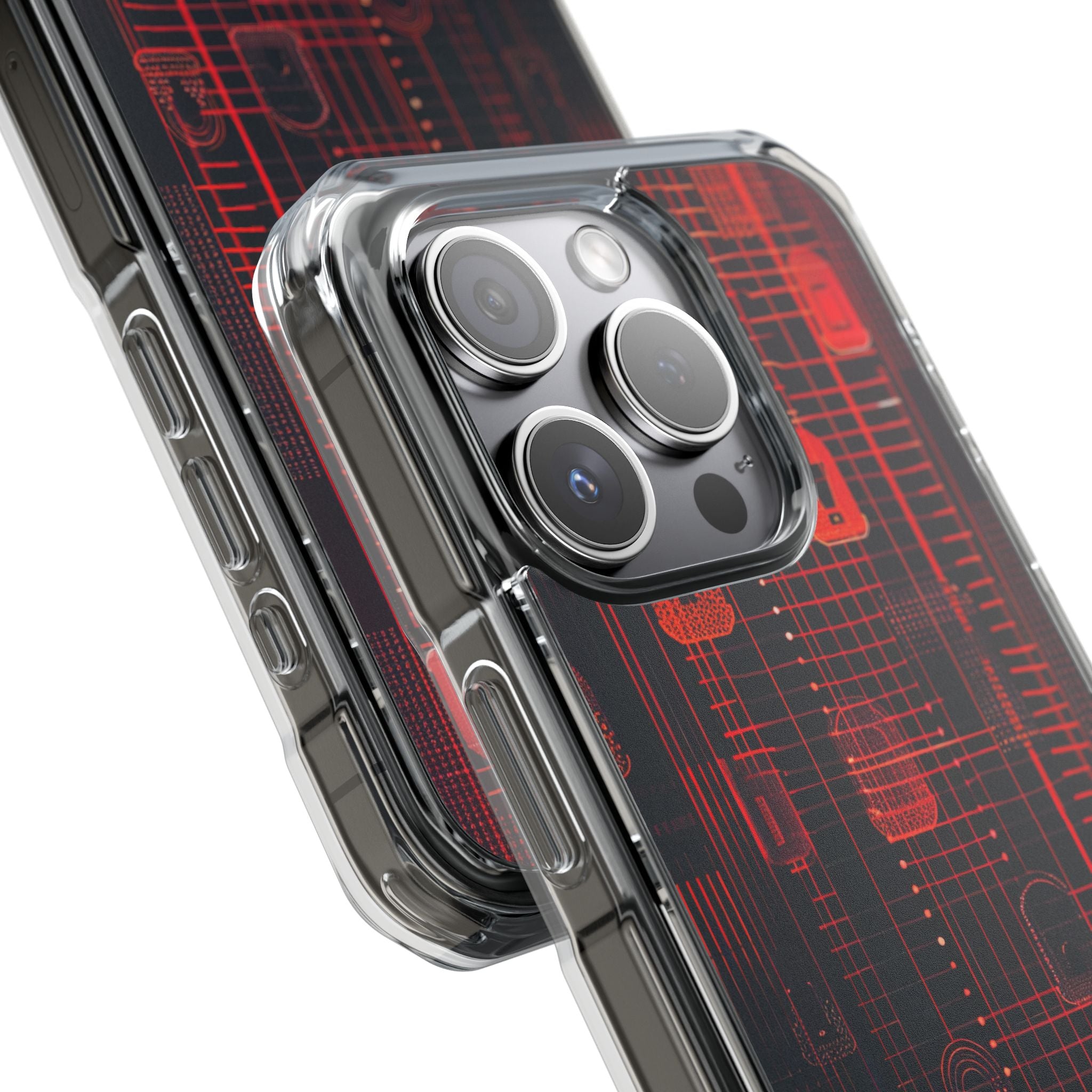 Cyber Locks Grid iPhone 15 - Impact Clear+