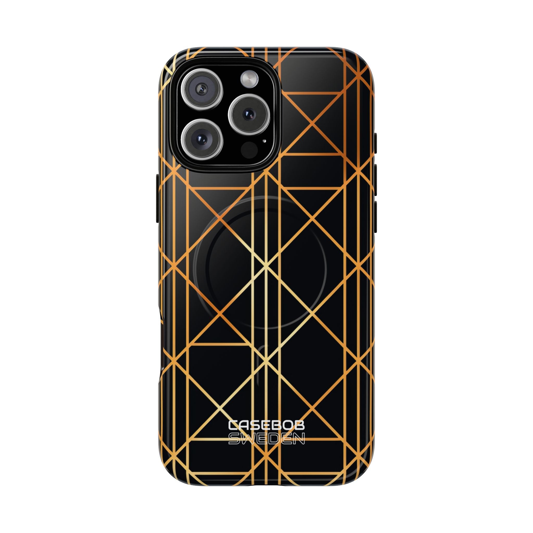Golden Geometric Elegance iPhone 16 - Tough+