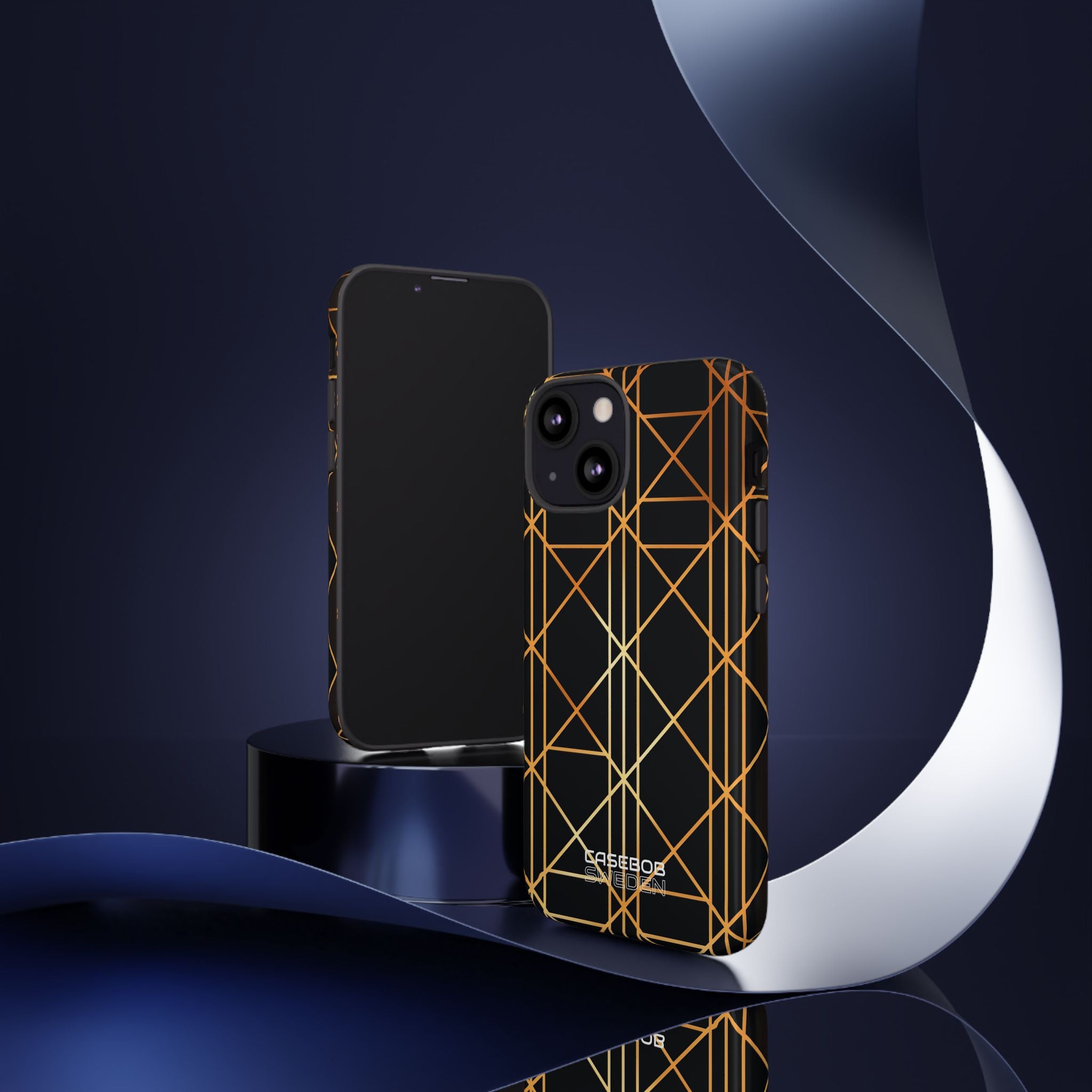 Golden Geometric Elegance iPhone 13 - Tough