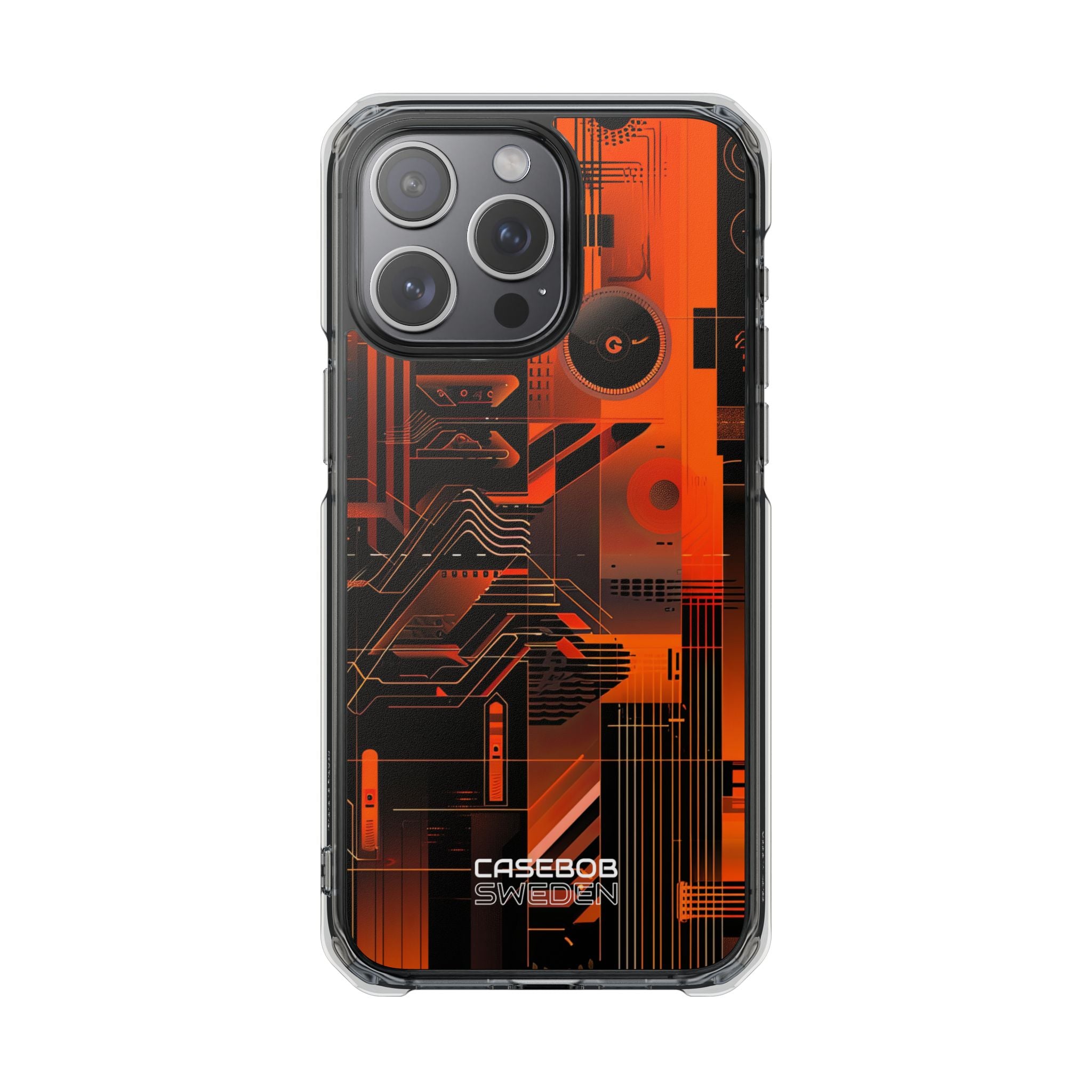 Orange Circuit Dreams iPhone 15 - Impact Clear+