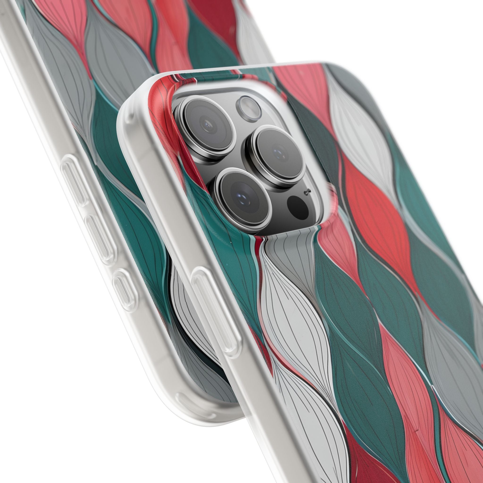 Leaf Cascade Teal iPhone 16 Pro Max Case - Soft