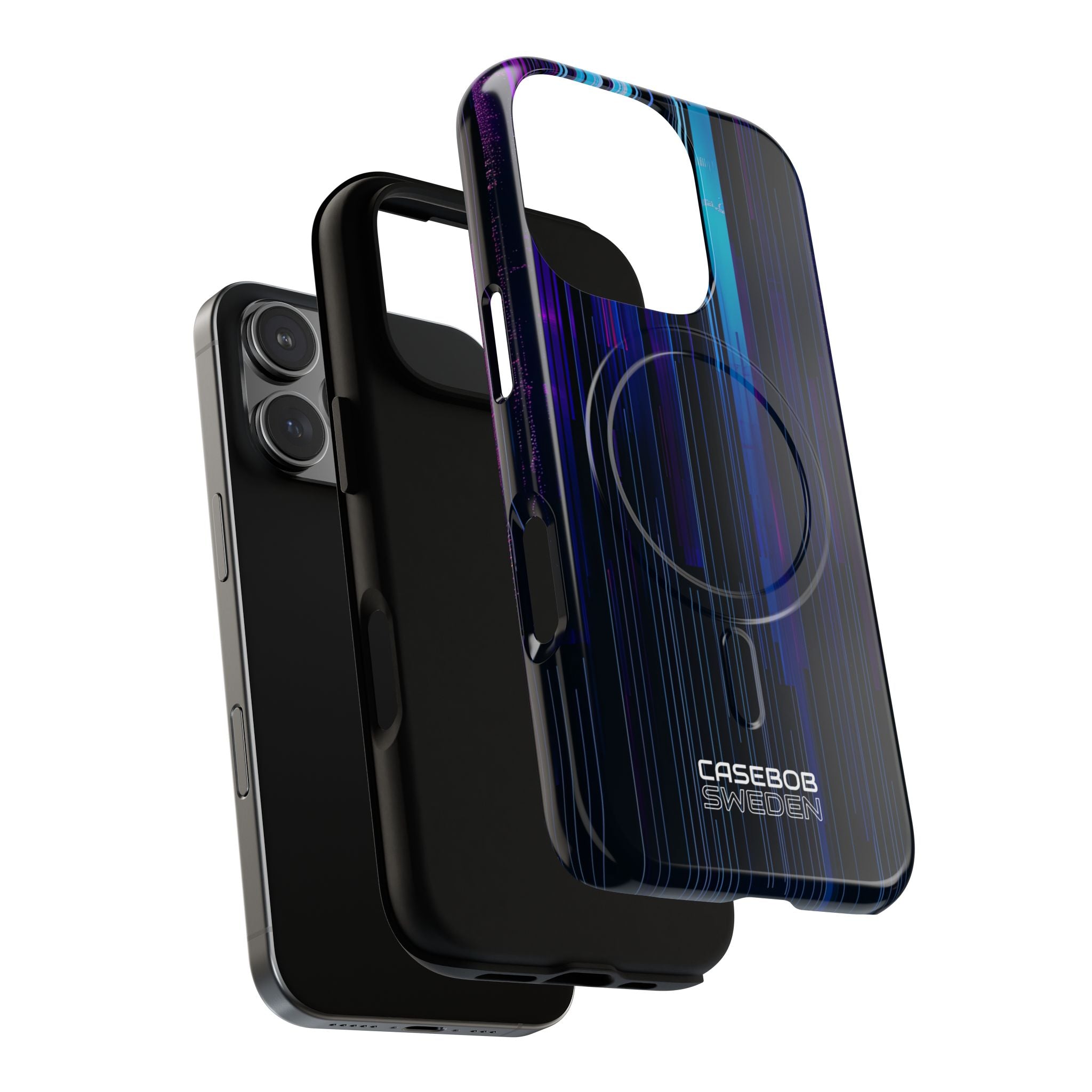 Neon Glitch Stripes iPhone 16 - Tough+