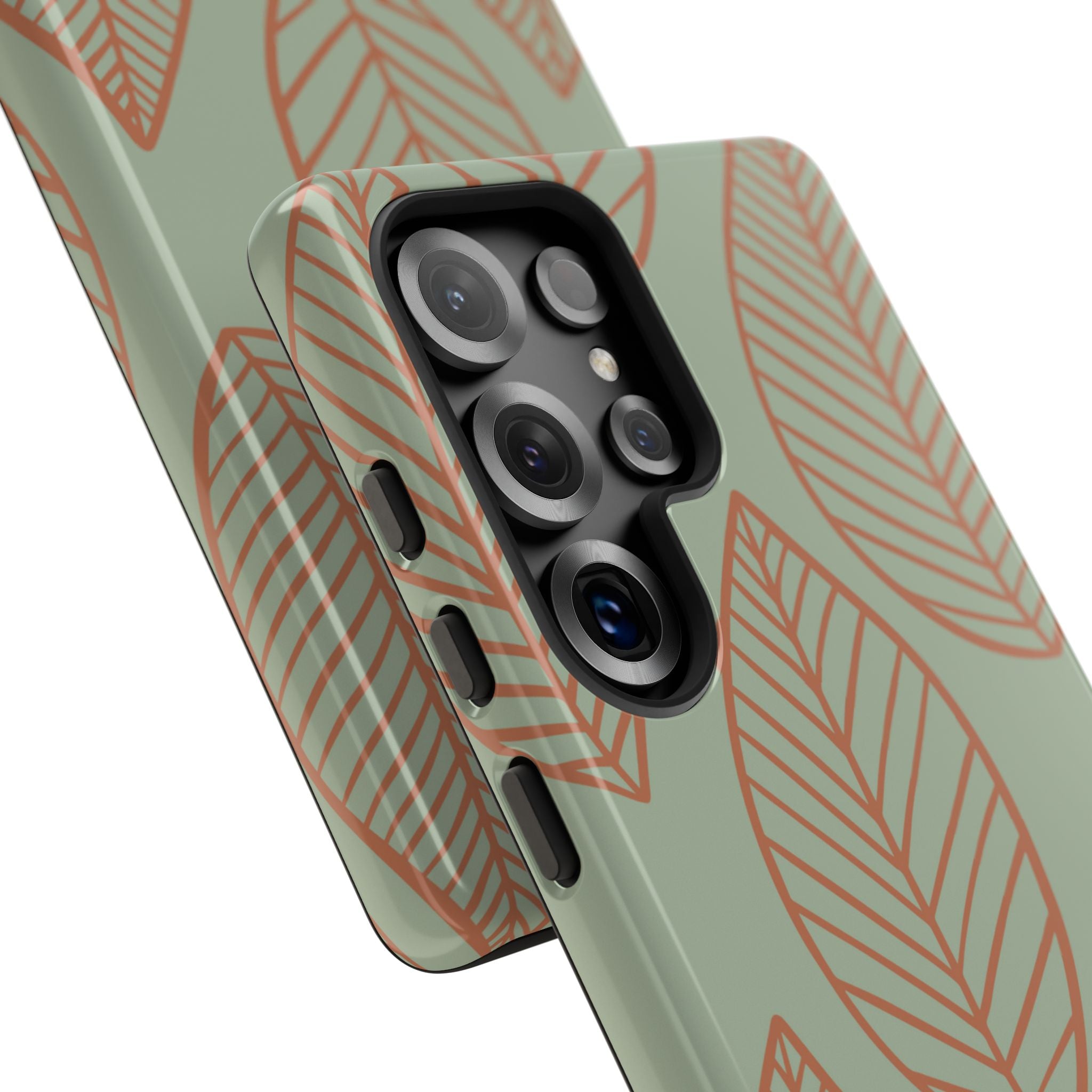 Mint and Orange Leaves - Samsung Case