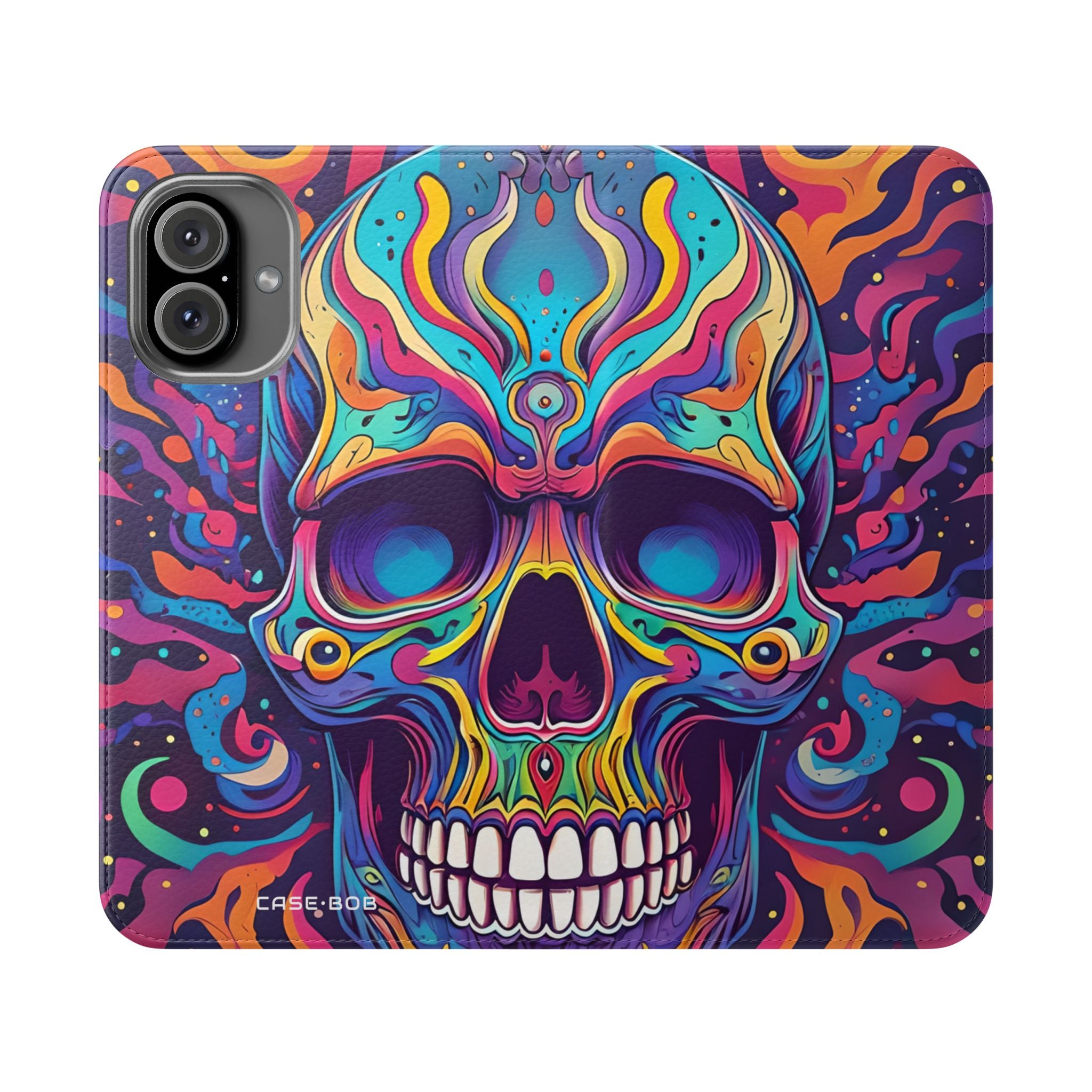 Psychedelic Skull - iPhone 16 Plus Case - Wallet