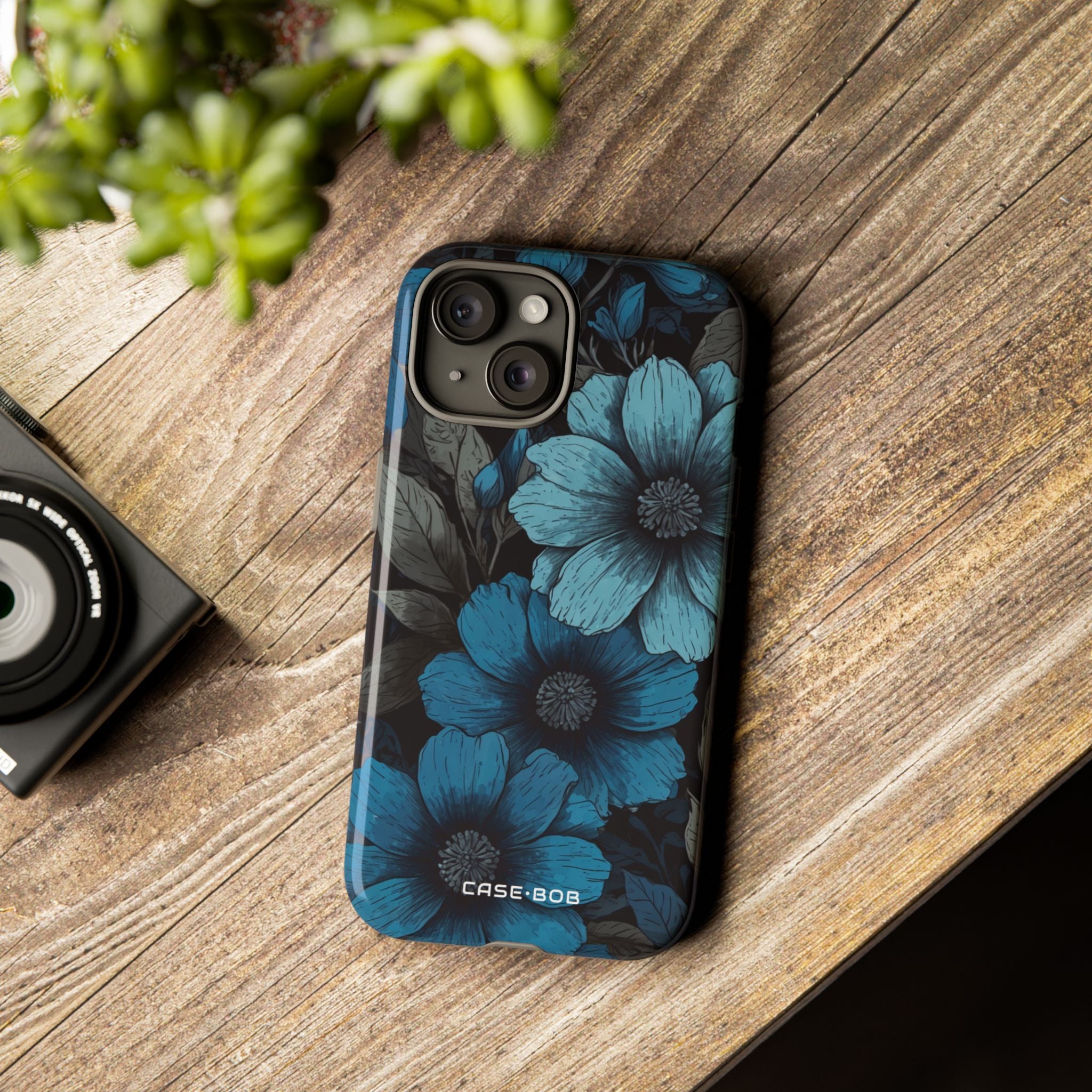 Blue Petal Radiance iPhone 15 Case - Tough