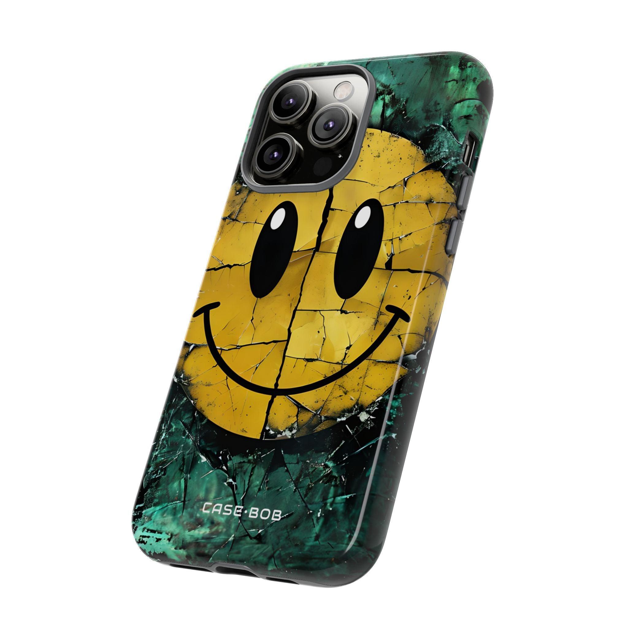 Cracked Smiley iPhone 14 Pro Max Case - Tough