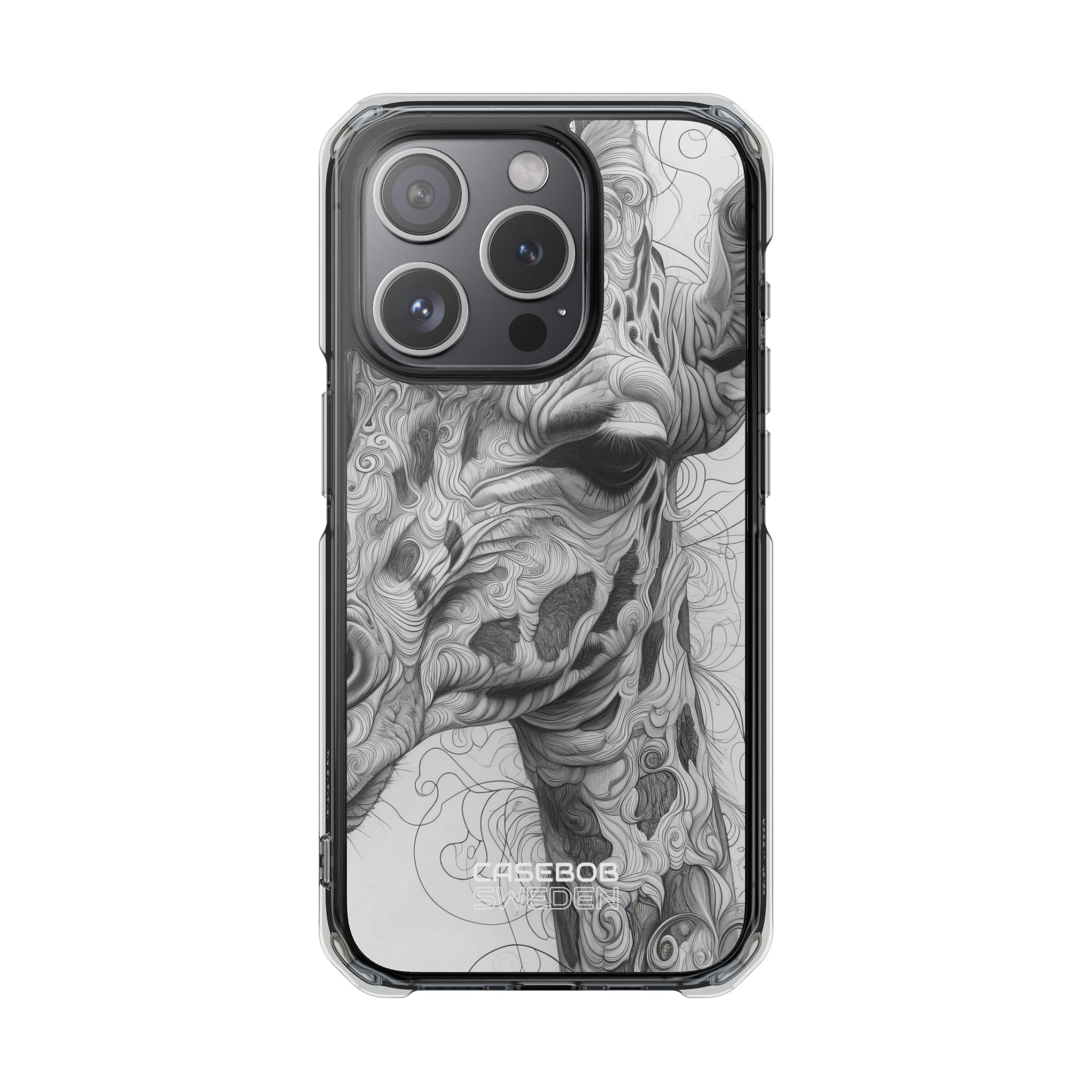 Swirling Giraffe Art iPhone 15 - Impact Clear+