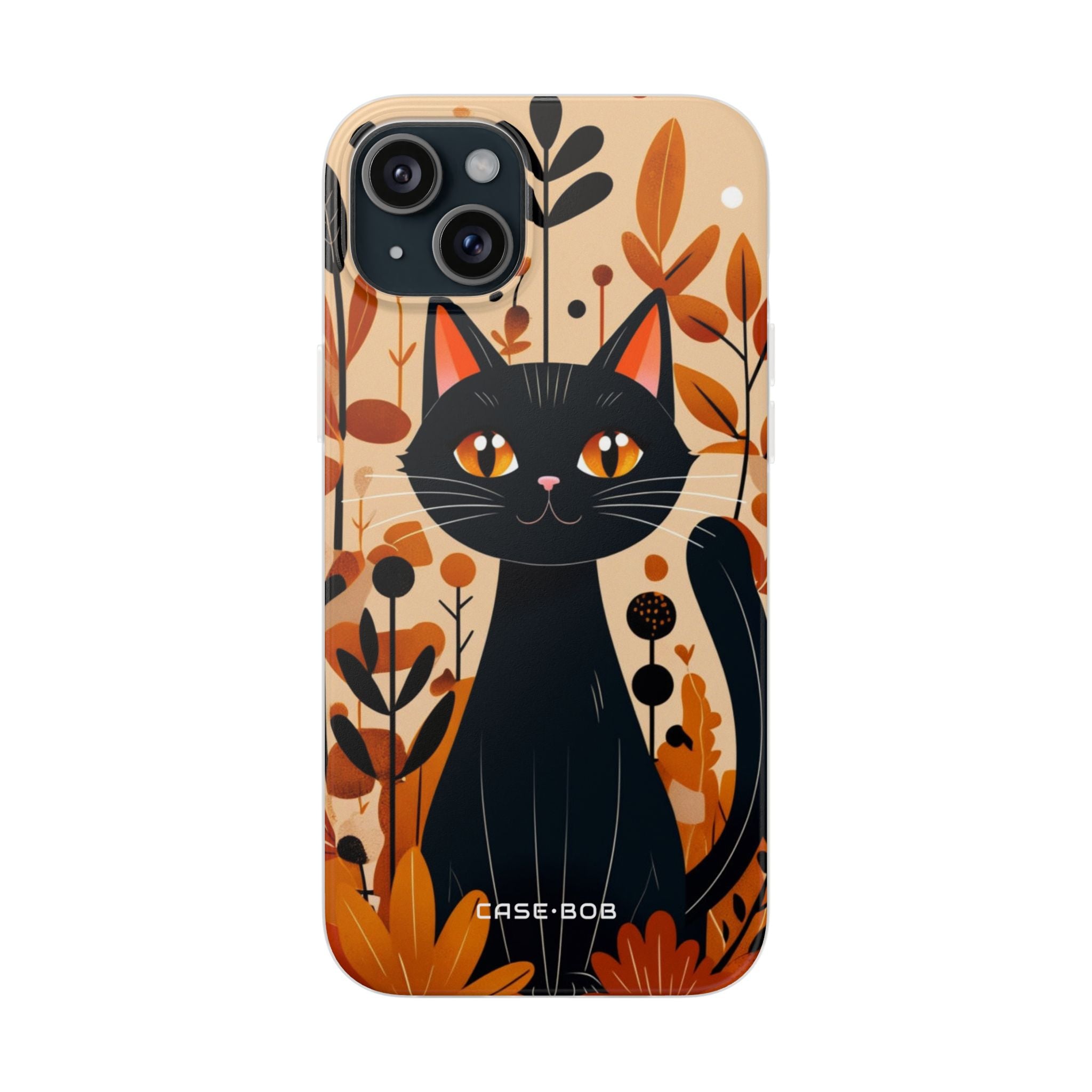 Black Cat Glow iPhone 15 Plus Case - Soft
