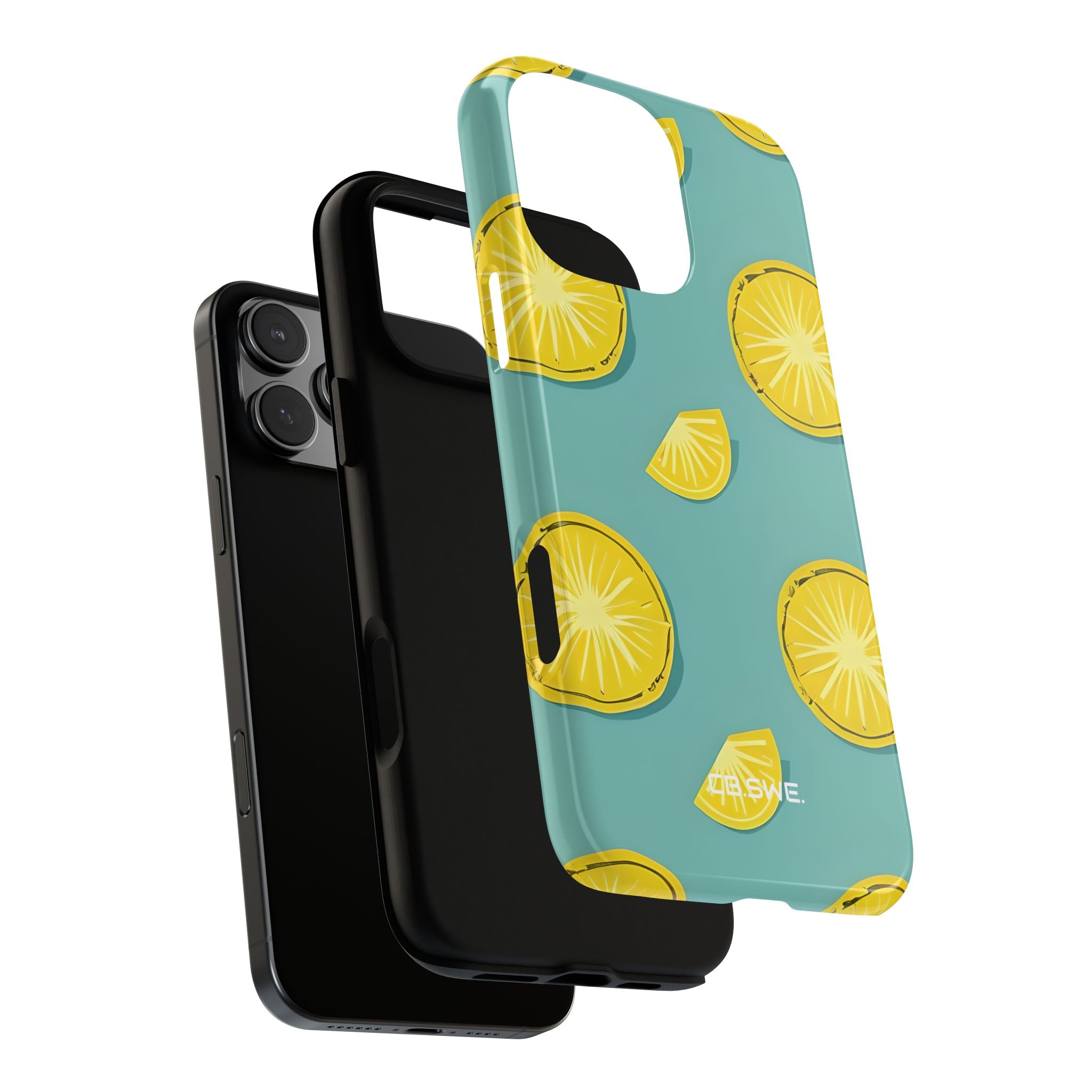 Bright Yellow Pineapple Slice on Teal iPhone 16 - Tough