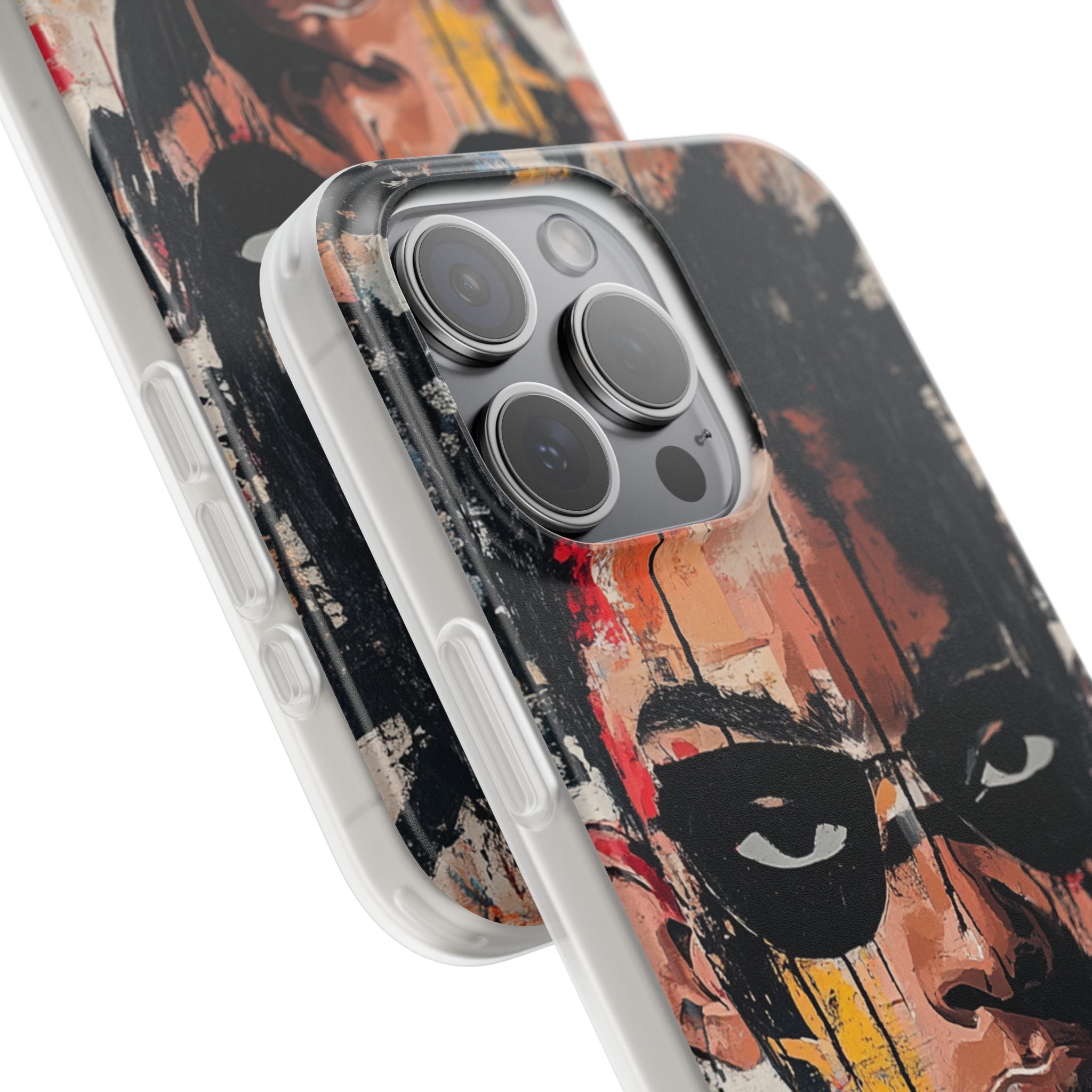 Masked Portrait Drips iPhone 15 Pro Max Case - Soft